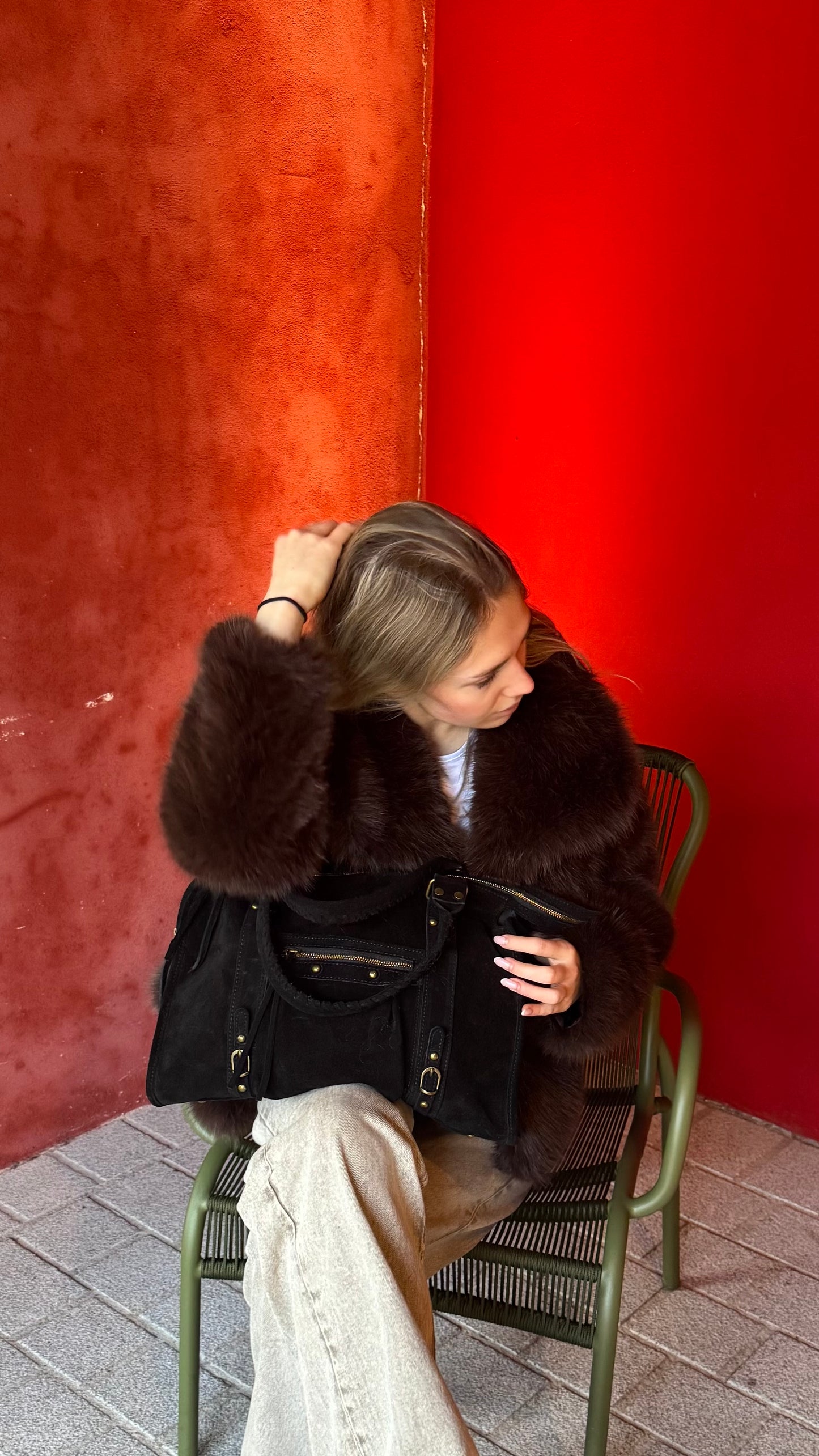 Sac DOLCE Oversize daim Noir 🇮🇹