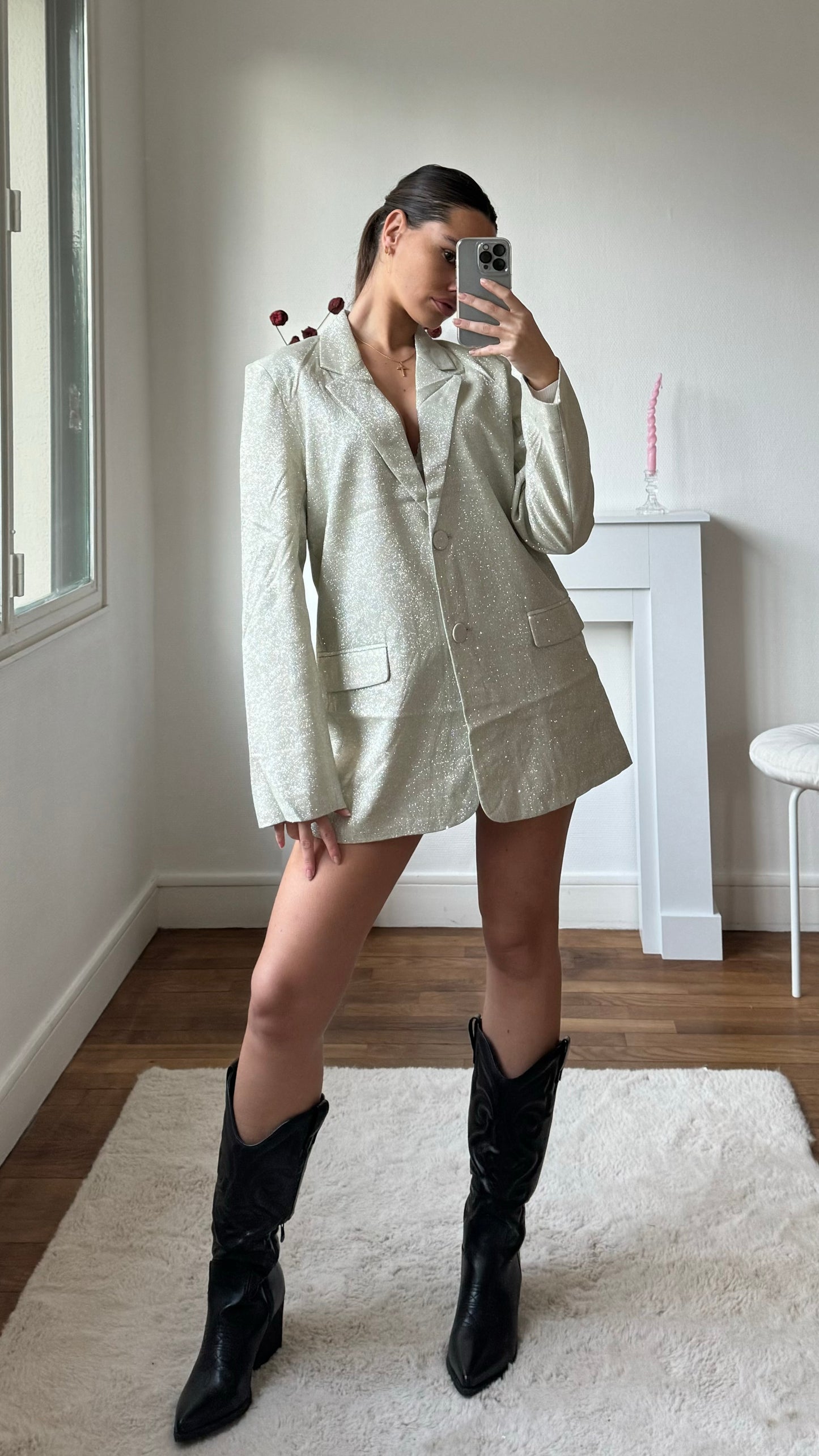 Blazer paillettes beige RIRI