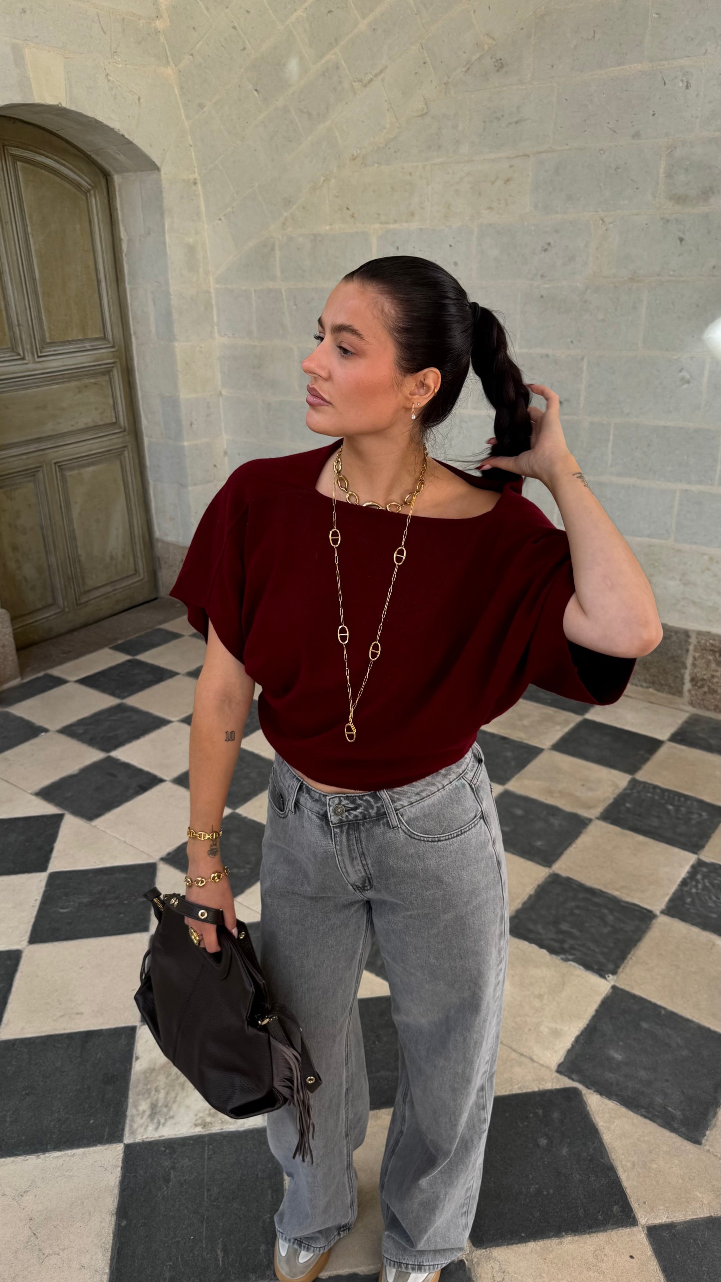 Sac NOOR cuir grainé Chocolat 🇮🇹