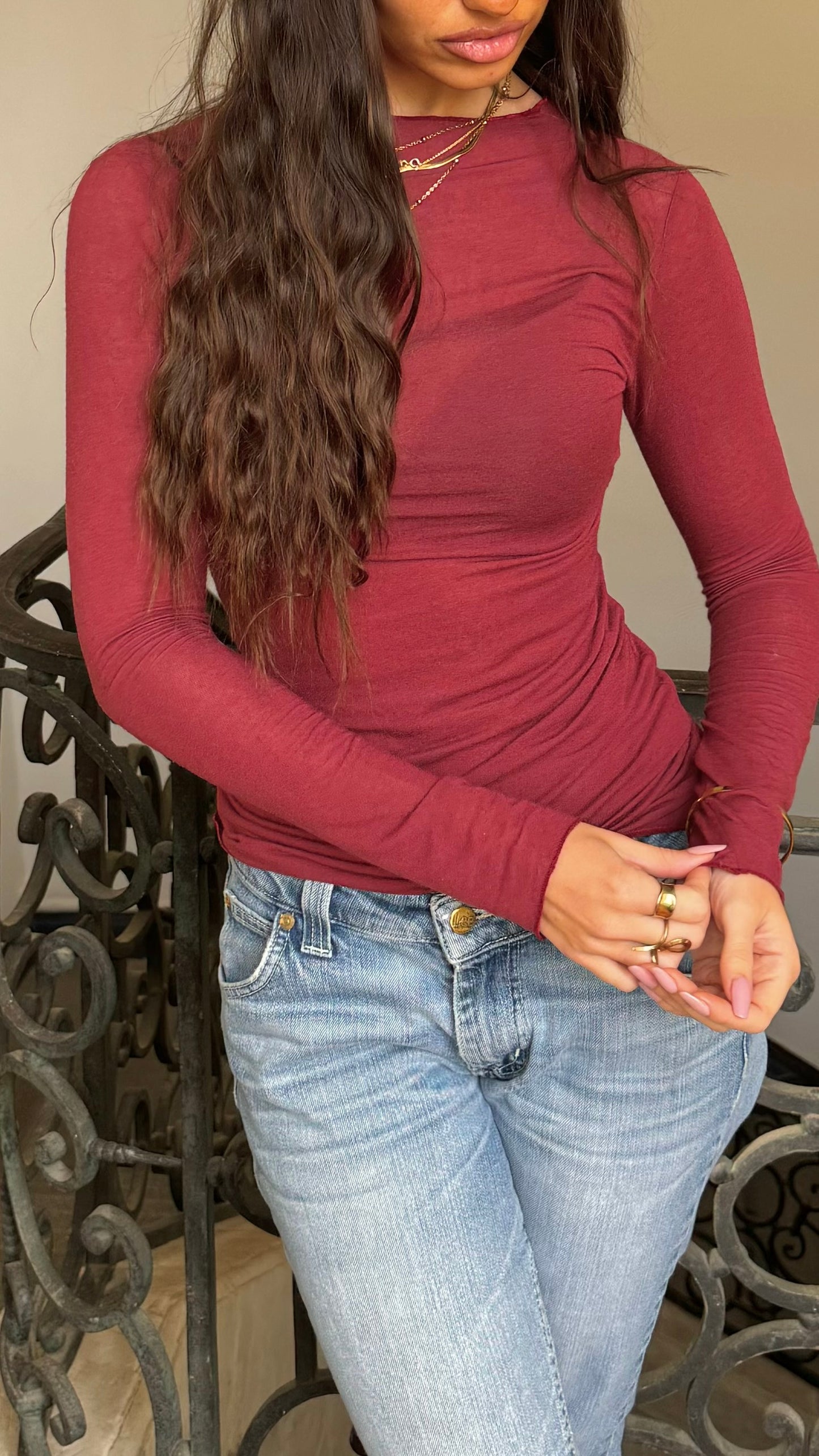 Top CLEAN GIRL Bordeaux 🇮🇹