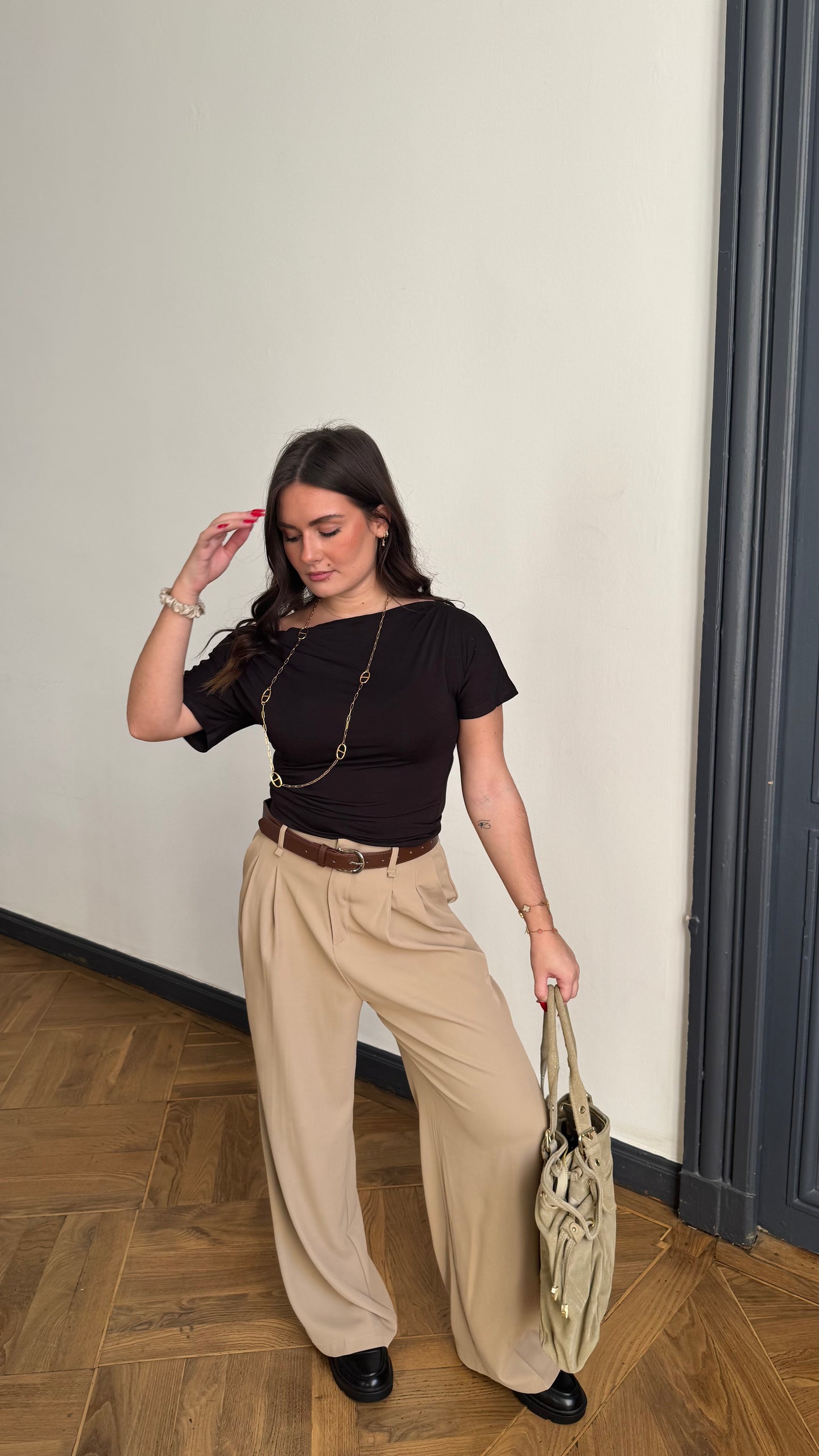 Pantalon fluide BRUME taupe