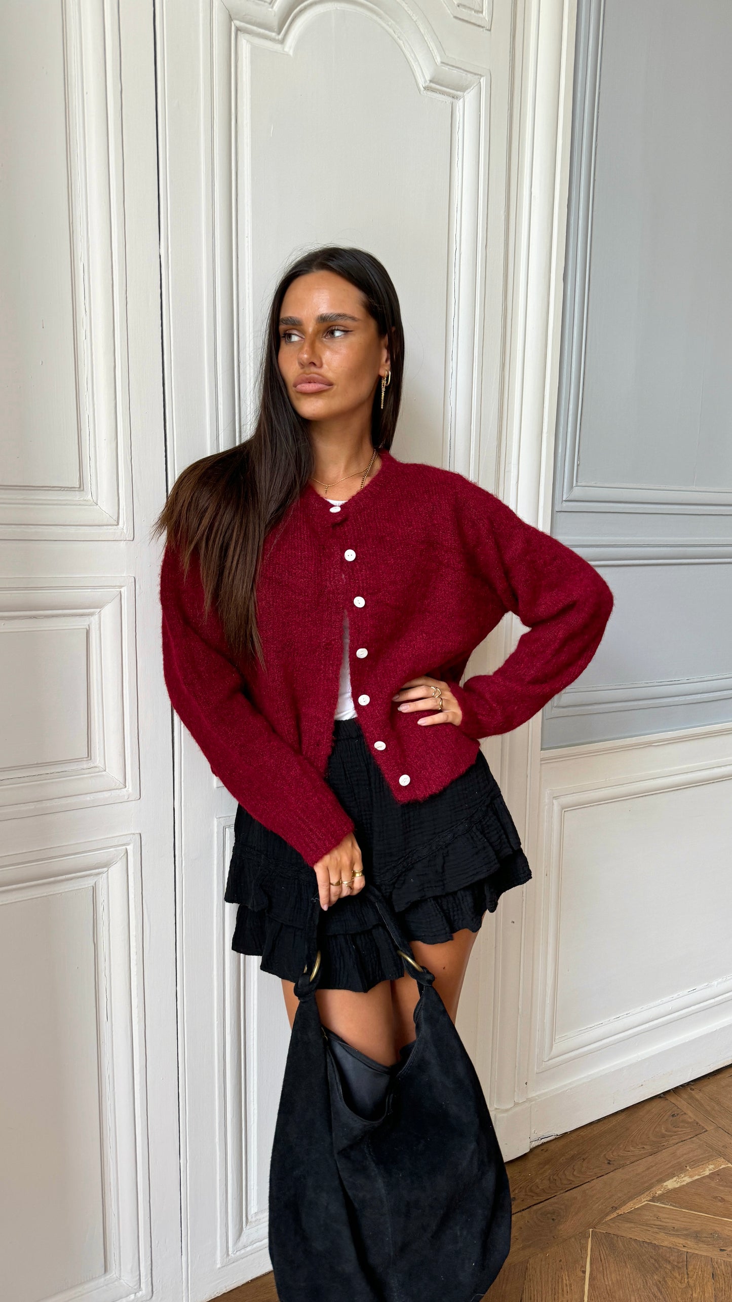 Cardigan DRAM Bordeaux