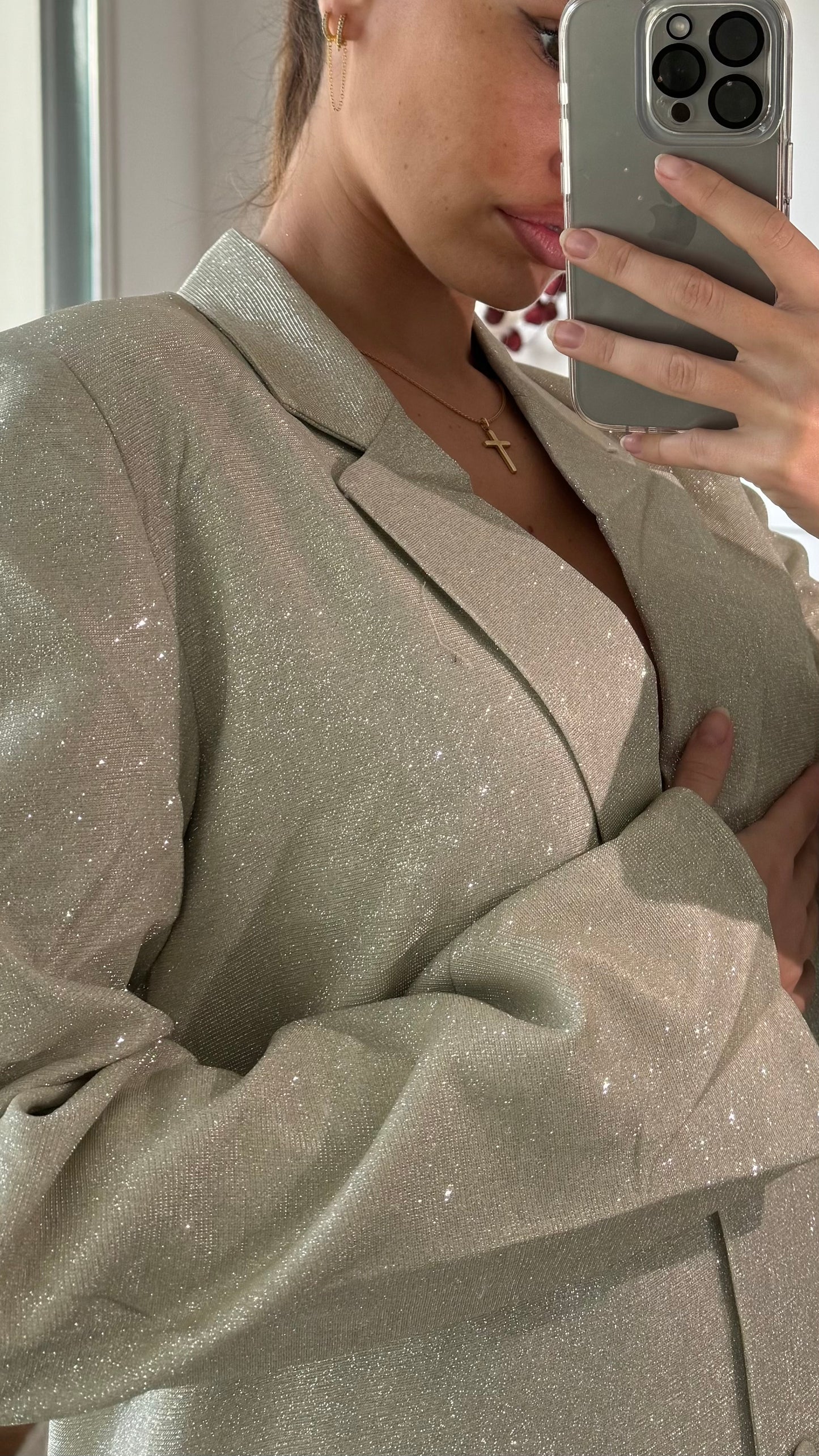 Blazer paillettes beige RIRI