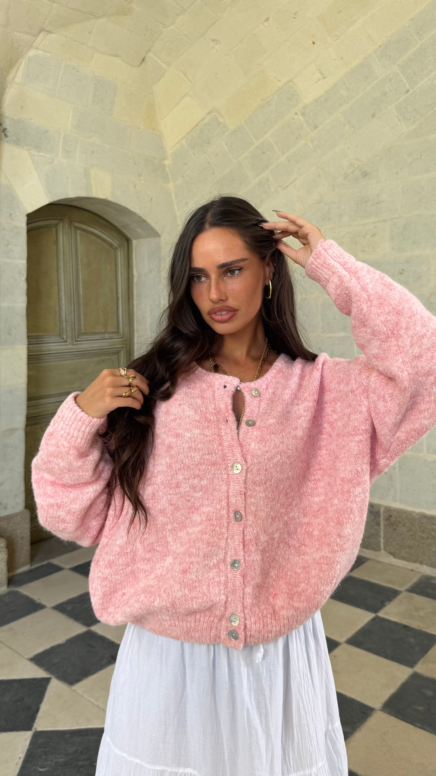 Cardigan DRAM Rose clair