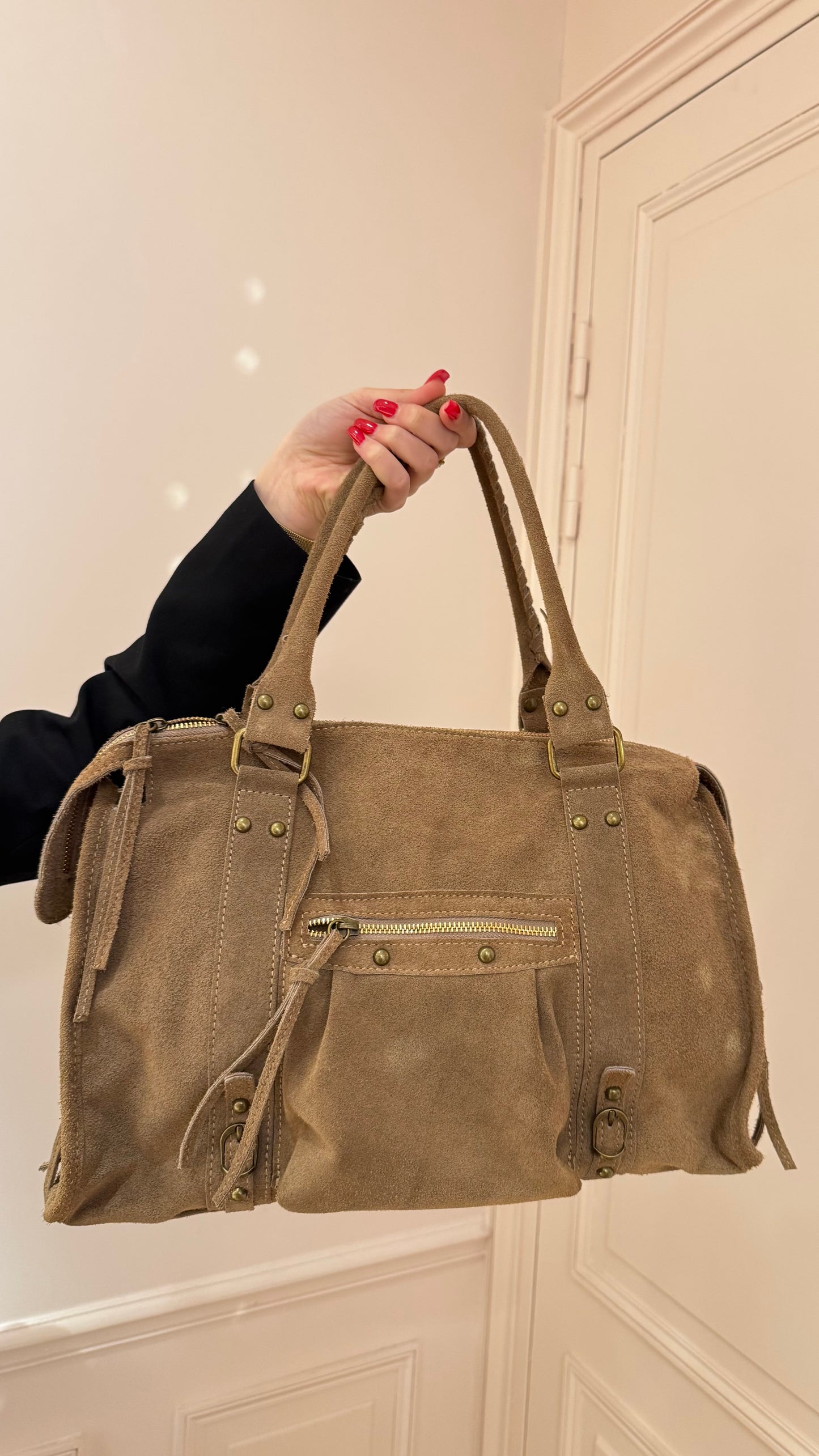 Sac DOLCE Oversize daim Taupe 🇮🇹