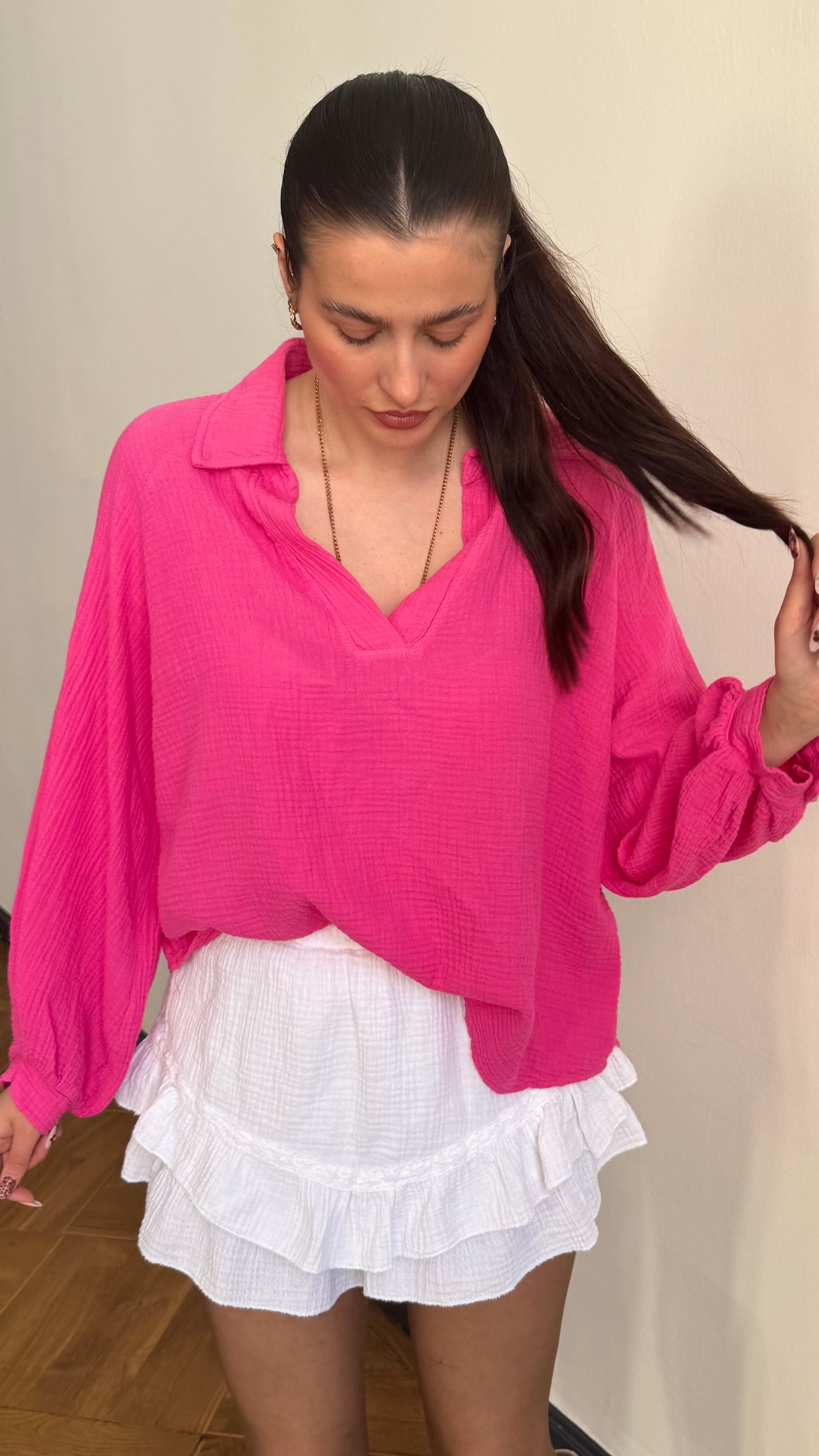 Chemise CREAMY Rose (Col V) 🇮🇹