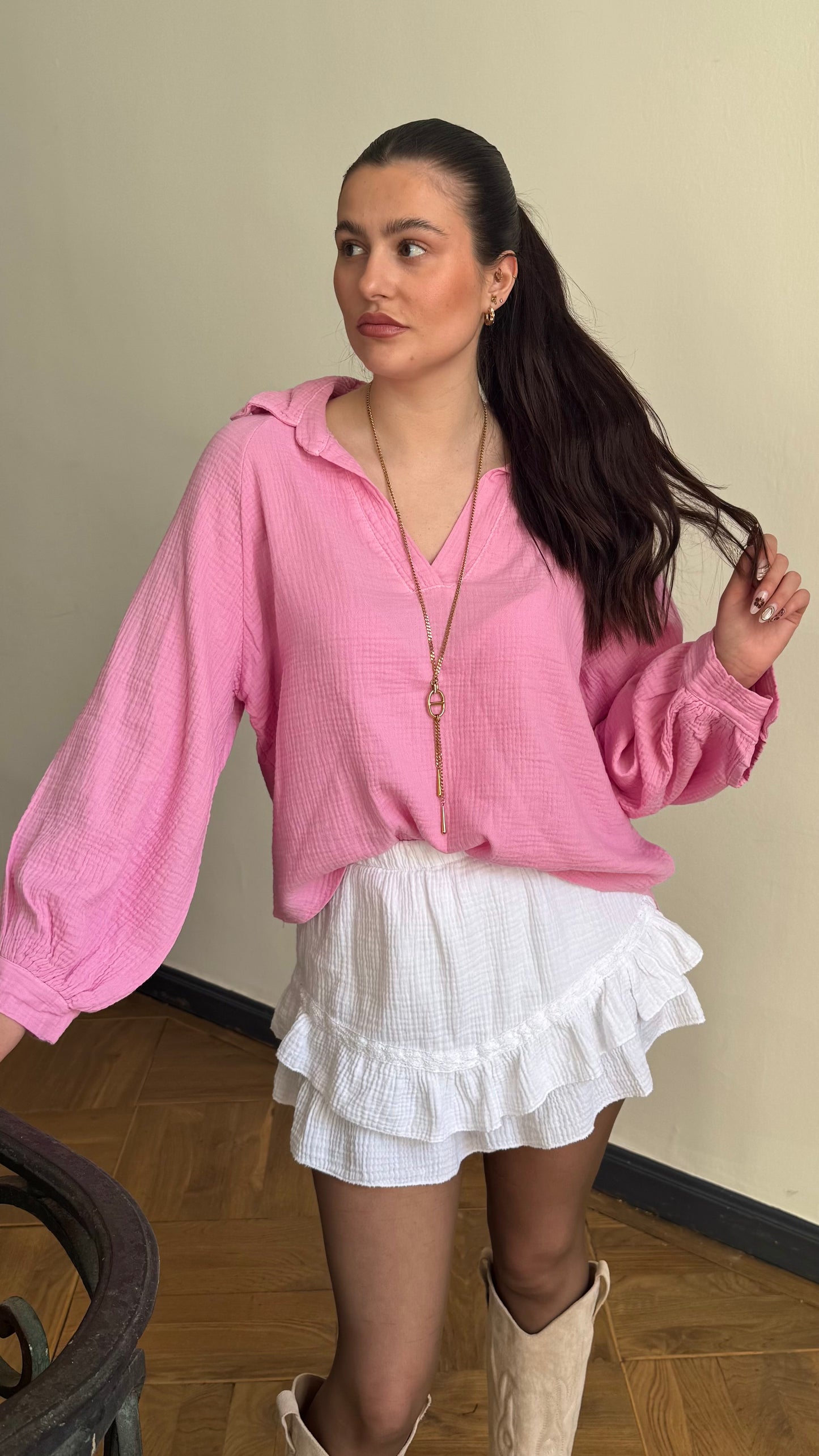 Chemise CREAMY Rose clair (Col V) 🇮🇹