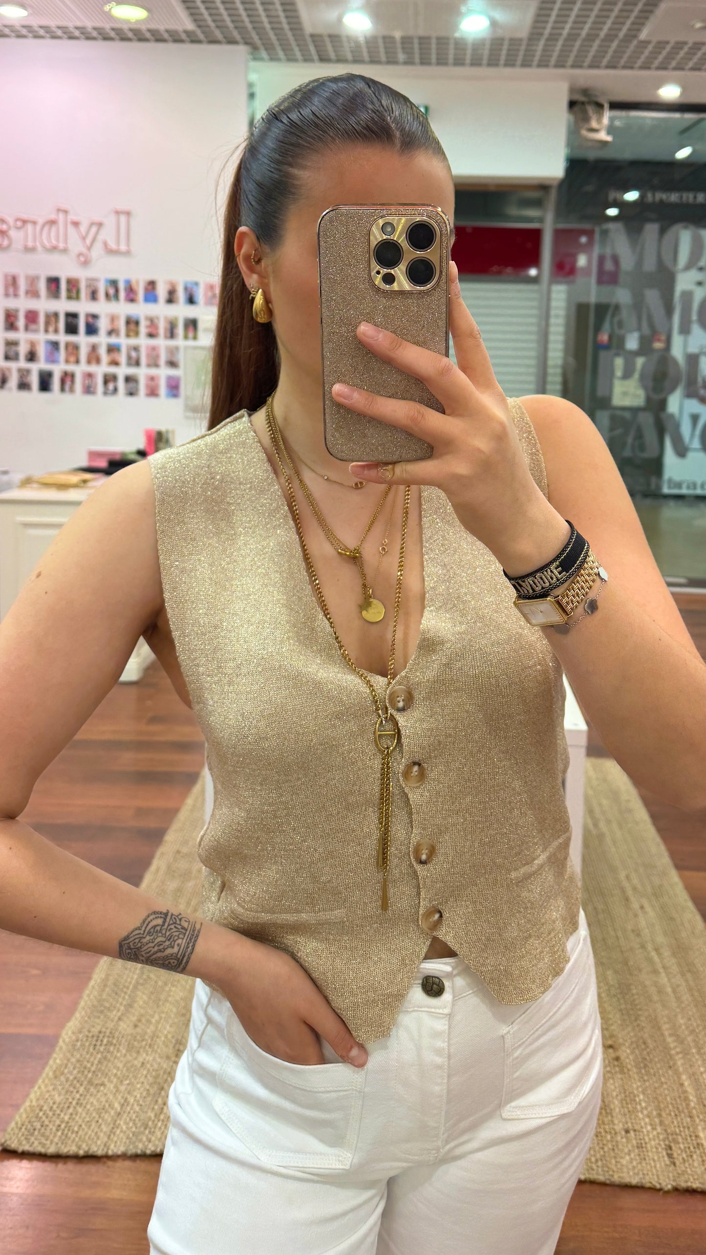 Top doré GISÈLE 🇮🇹