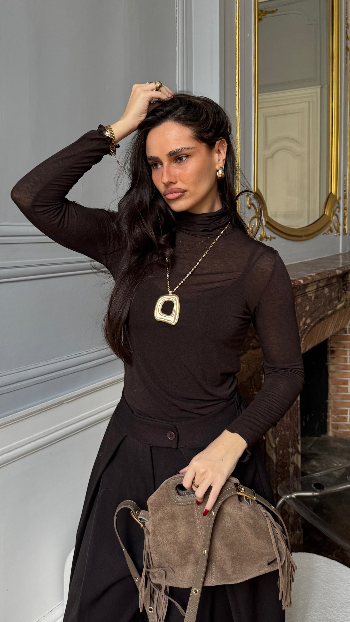 Top col roulé marron MIMI 🇮🇹