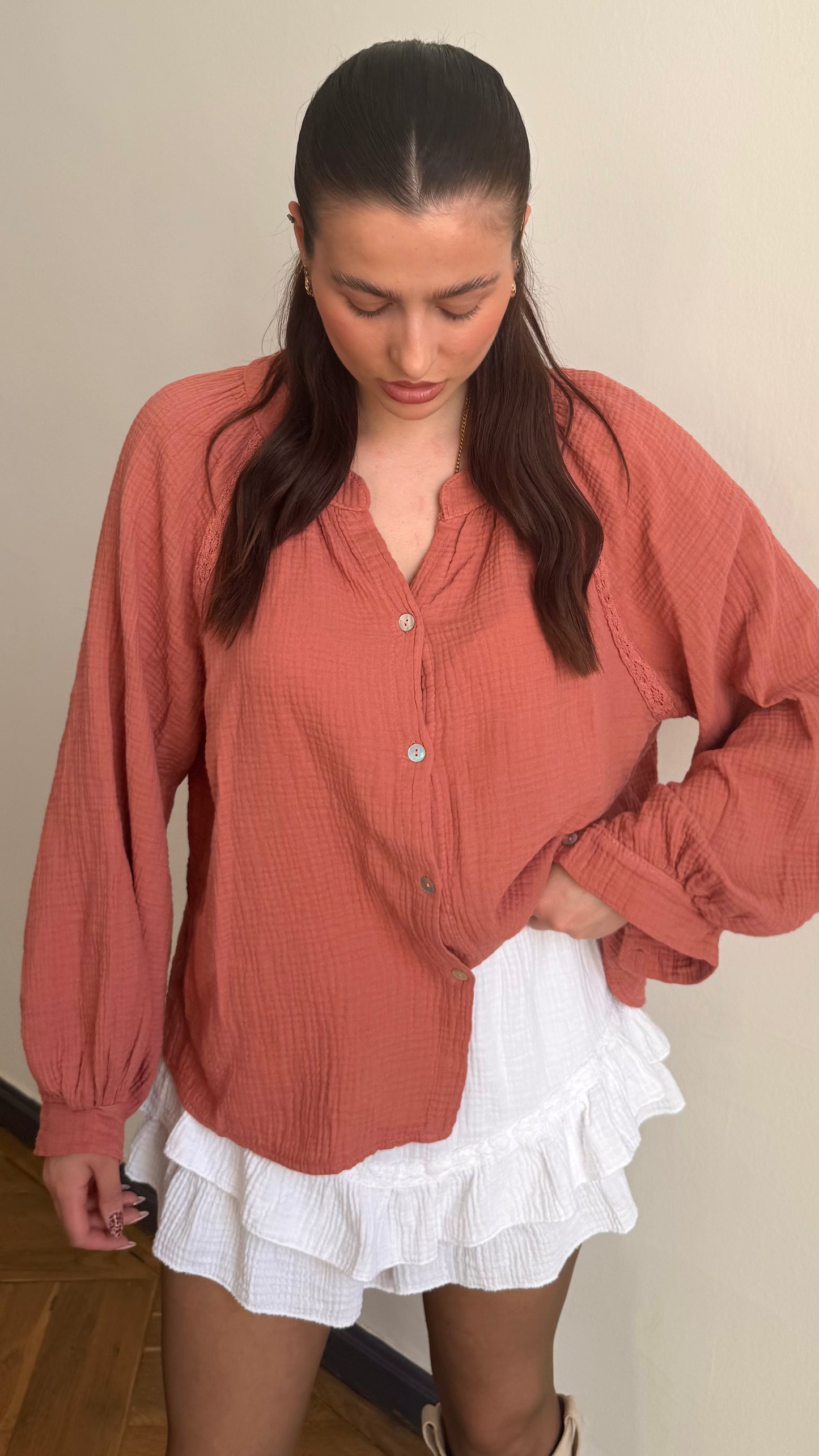 Chemise CREAMY Terracotta 🇮🇹