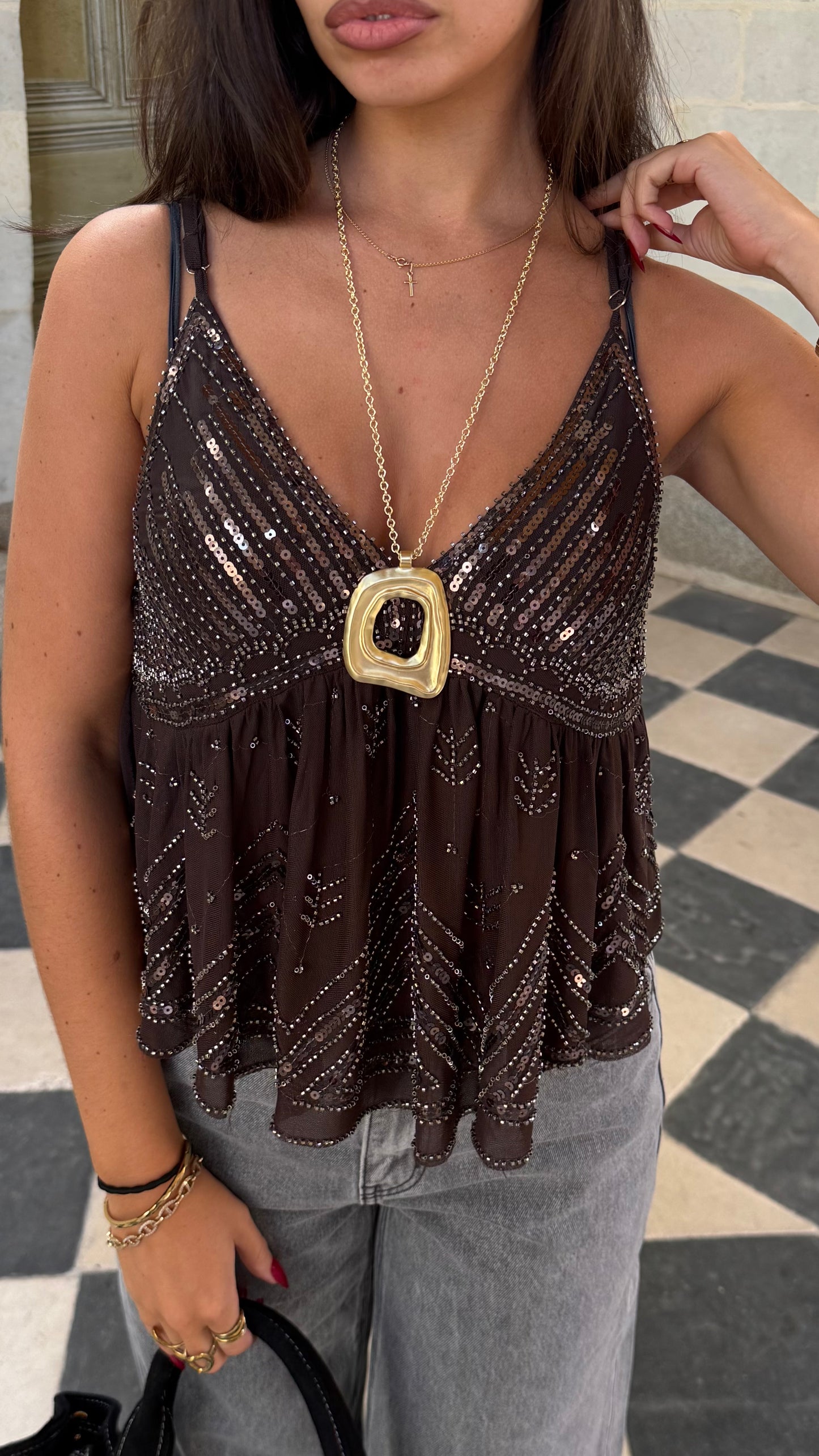 Top AMBRE Marron