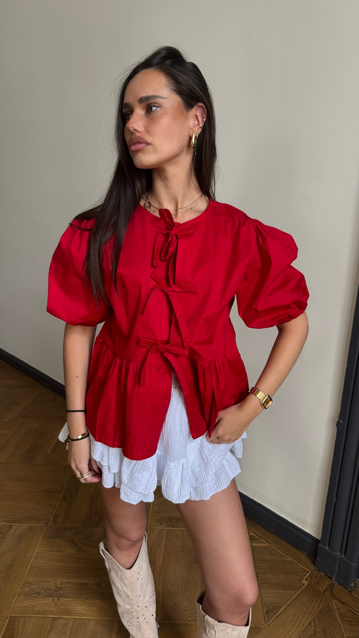 Blouse OLYMPE Rouge 🇮🇹