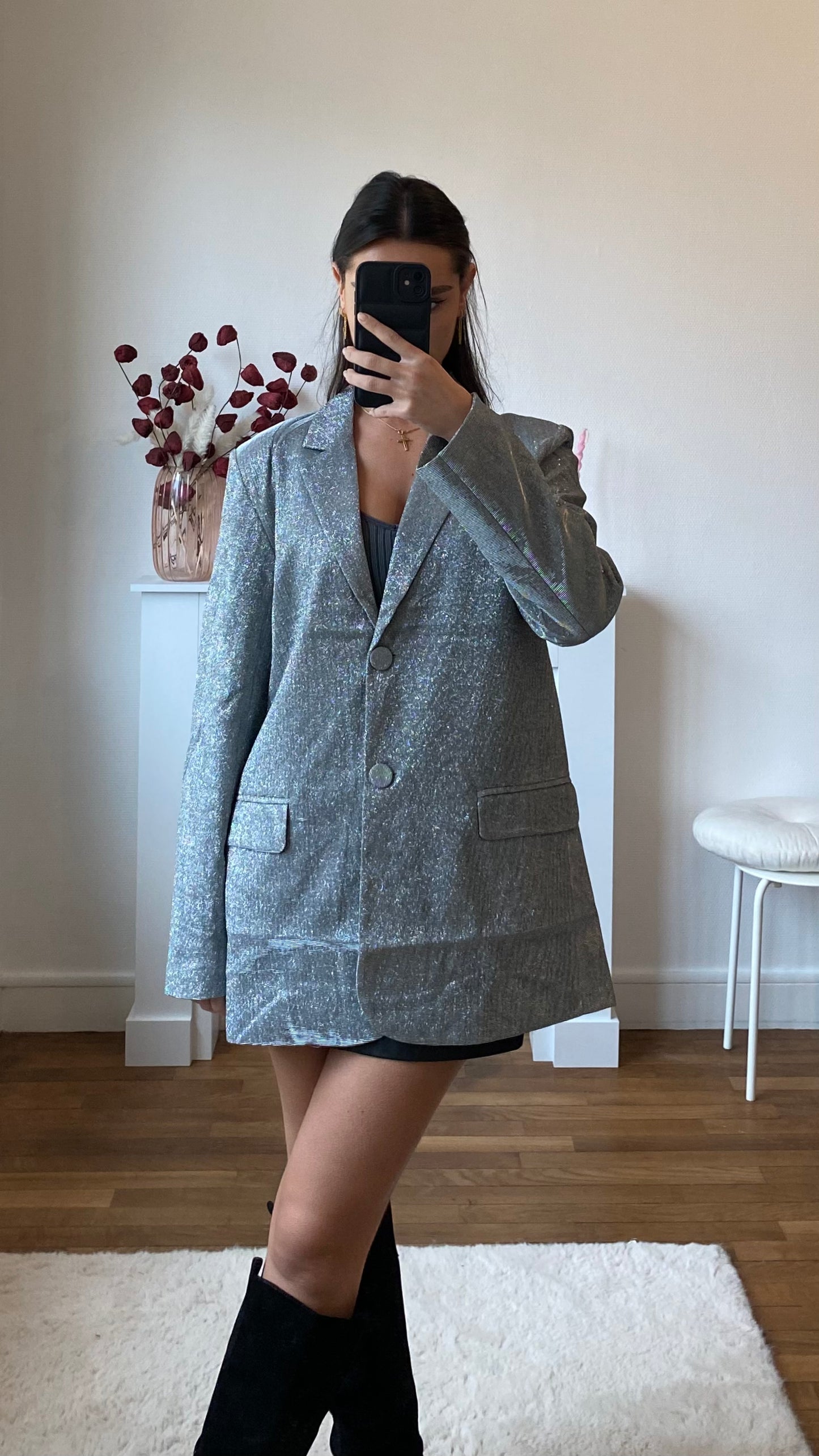 Blazer paillettes gris RIRI