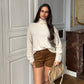 Pull col roulé NOCHA beige