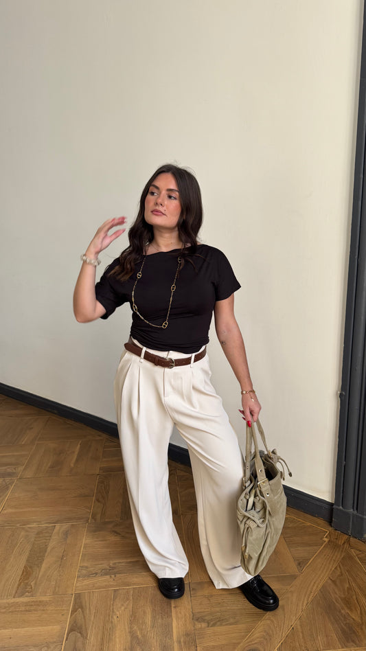 Pantalon fluide BRUME beige