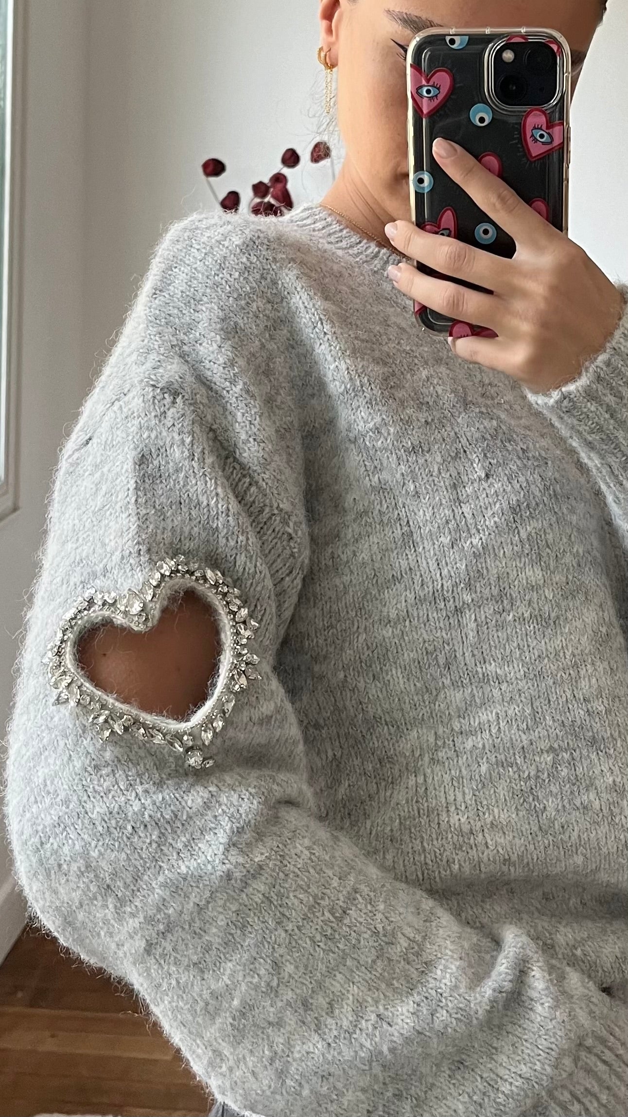 Pull gris AMOUR