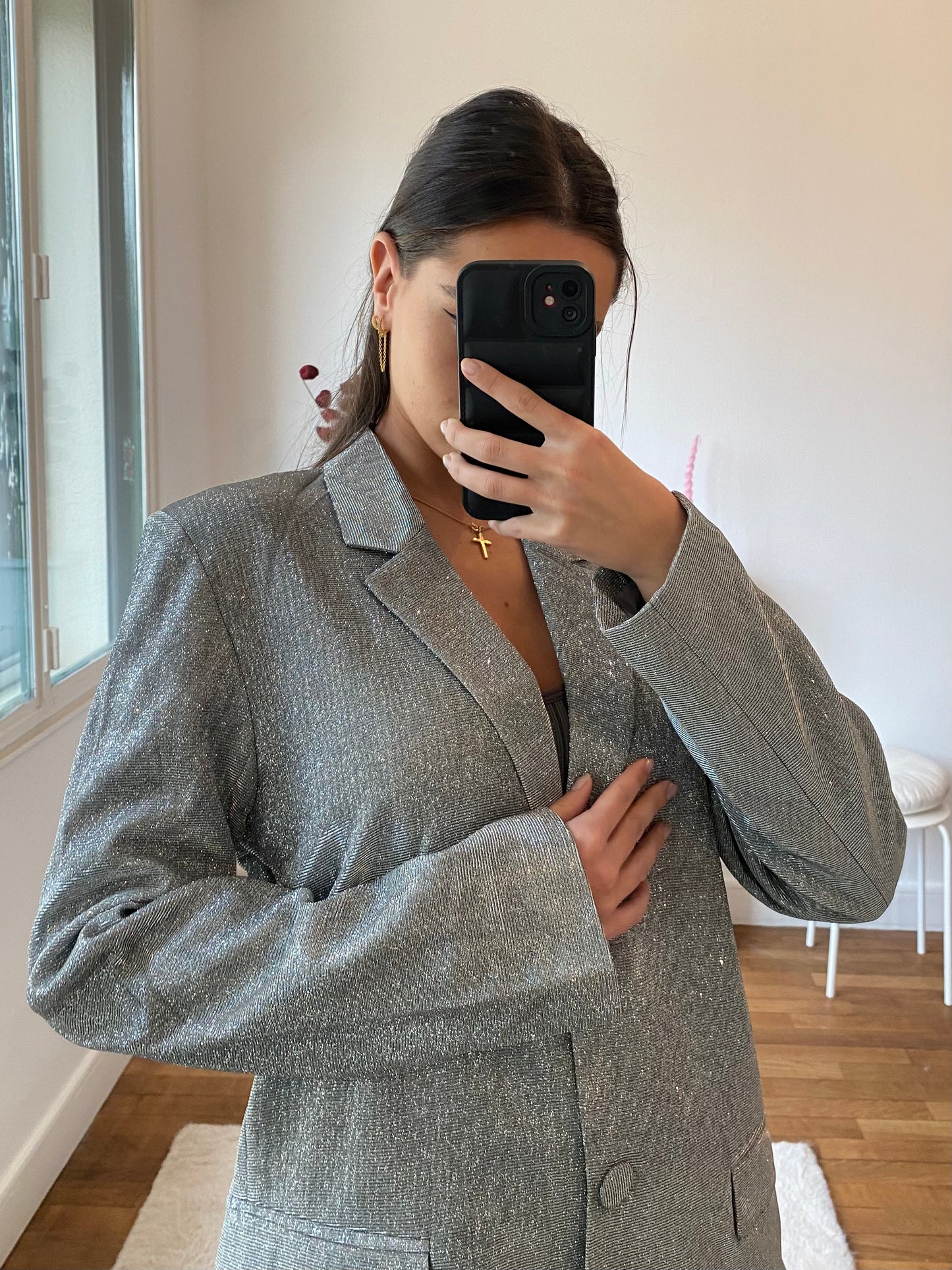 Blazer paillettes gris RIRI