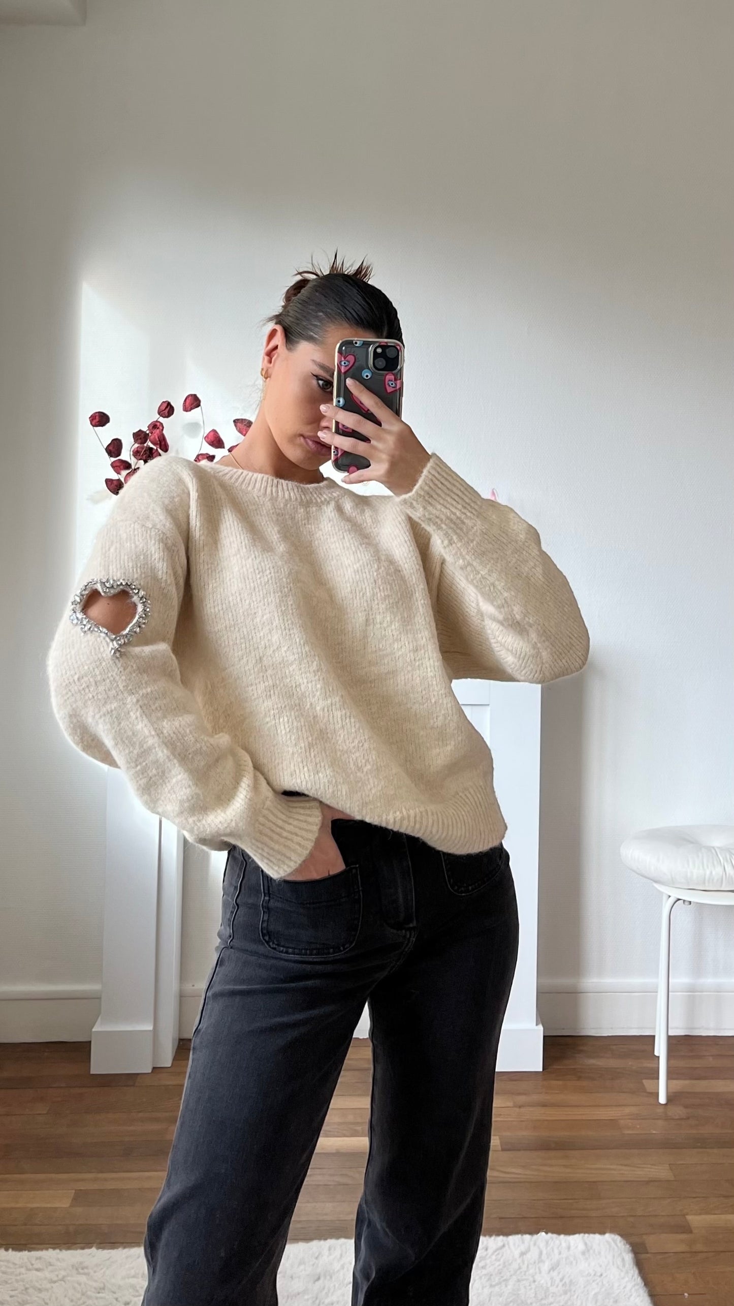 Pull beige AMOUR