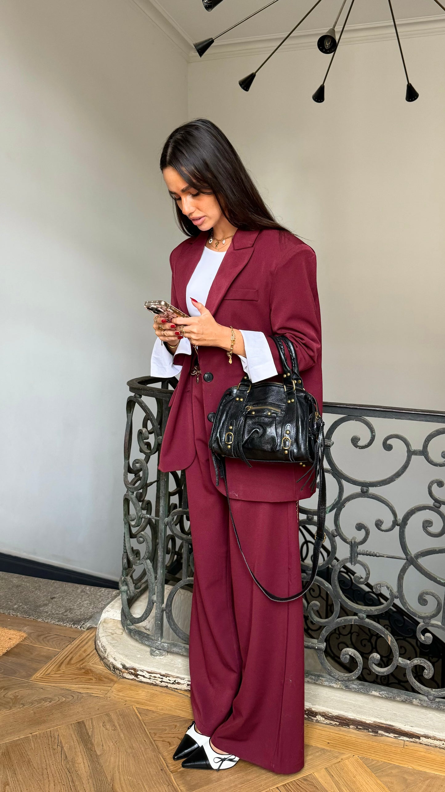 Pantalon tailleur BURGUNDY