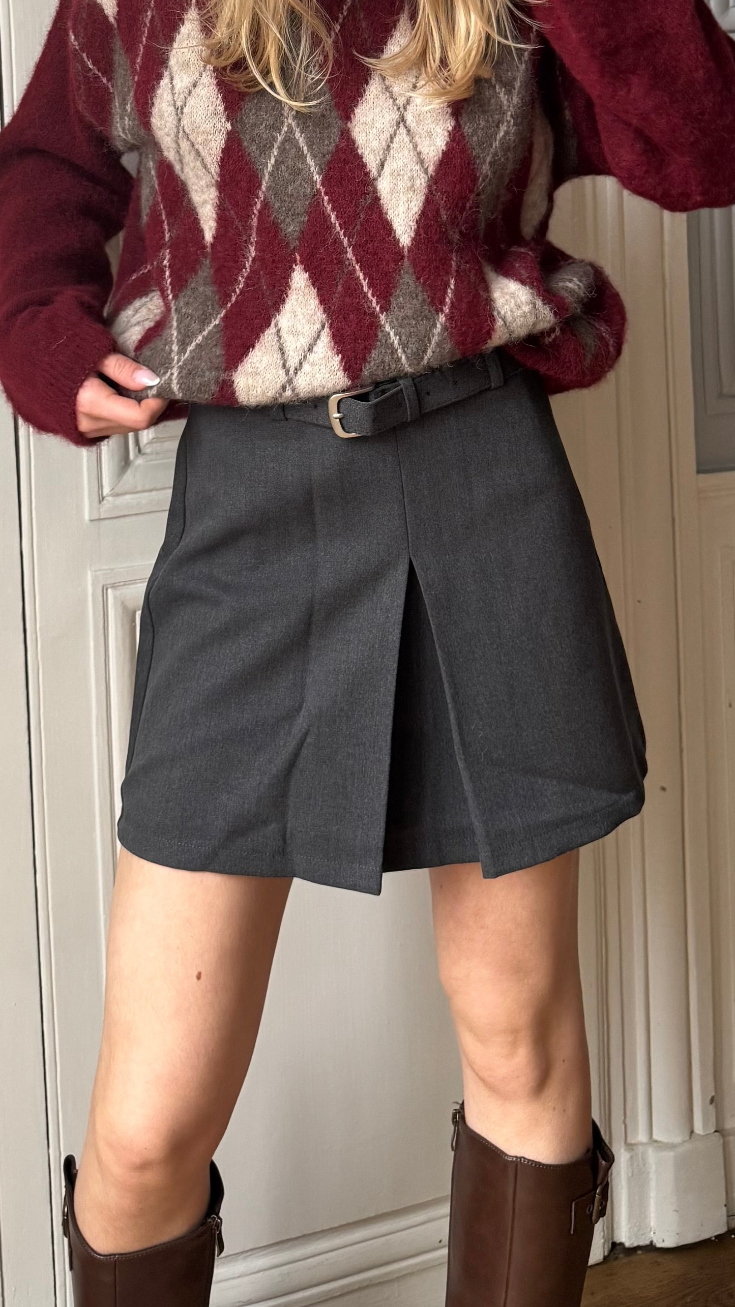 Jupe short HONEY grise