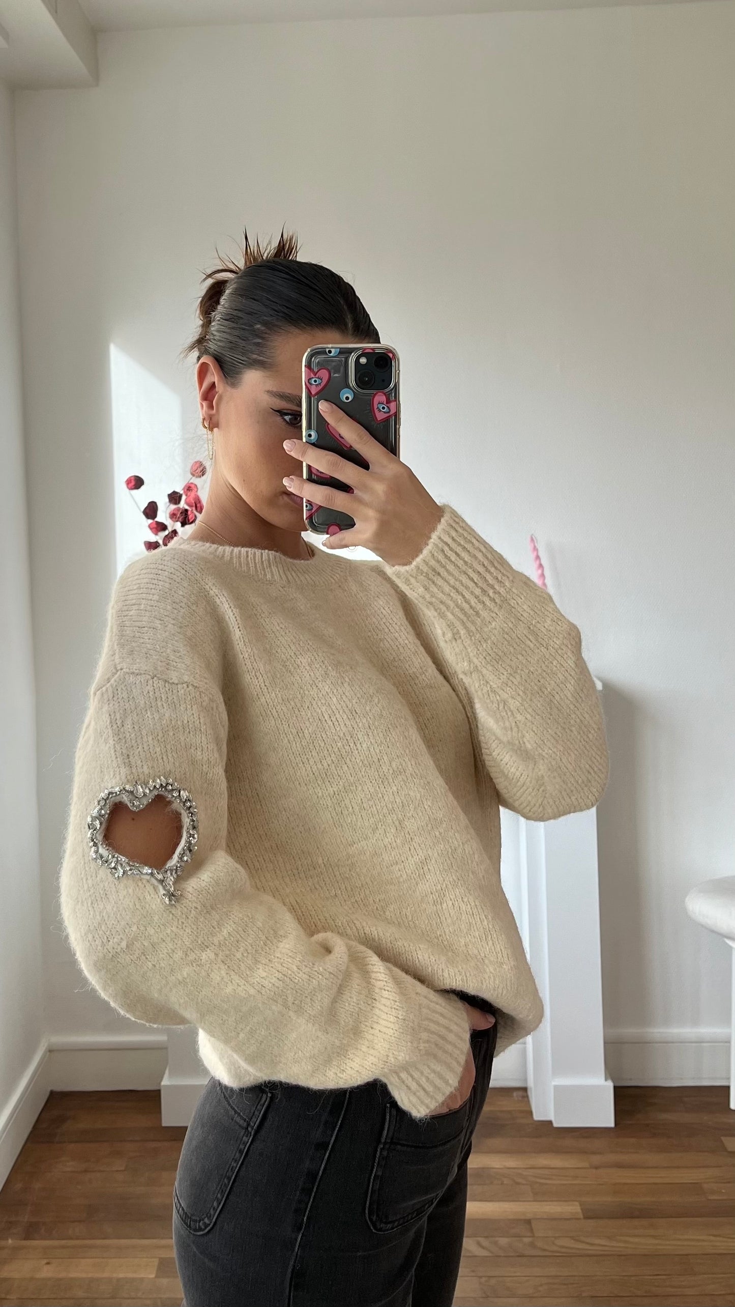 Pull beige AMOUR