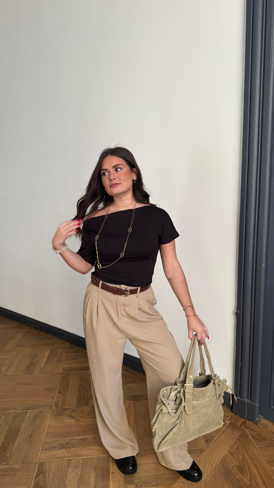 Pantalon fluide BRUME taupe