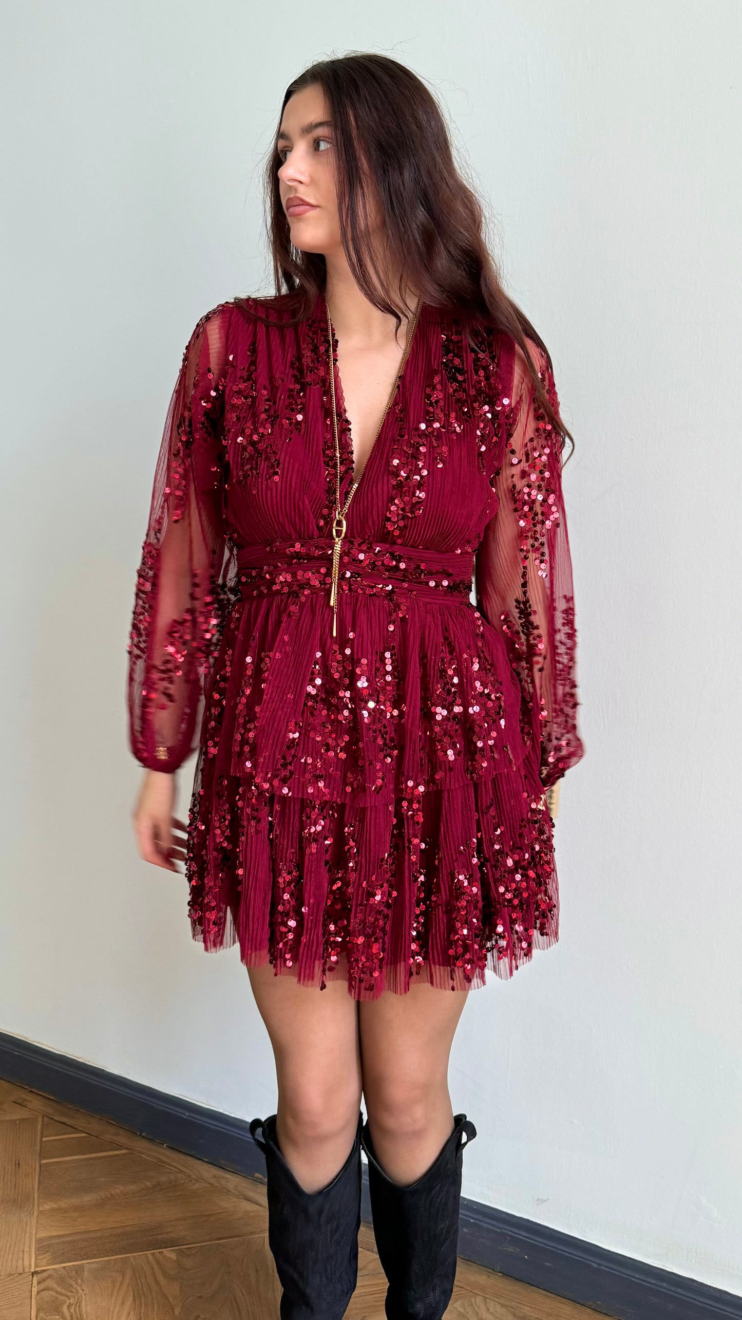 Robe Gabriella bordeaux