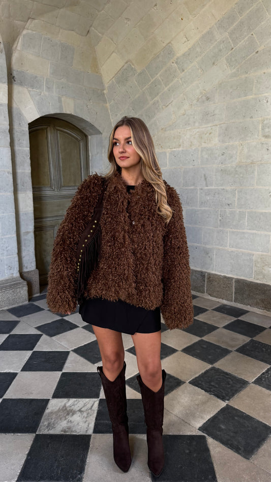 Veste fourrure marron AUREN