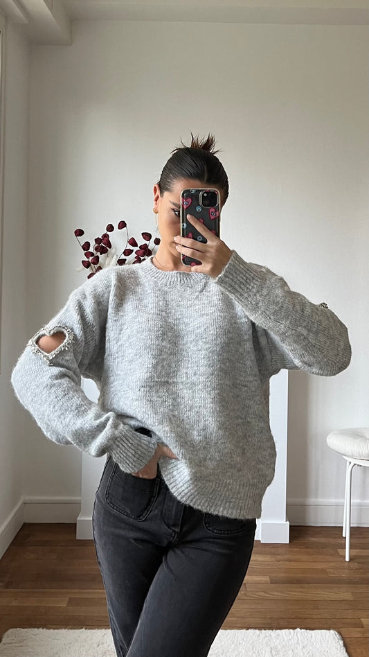 Pull gris AMOUR