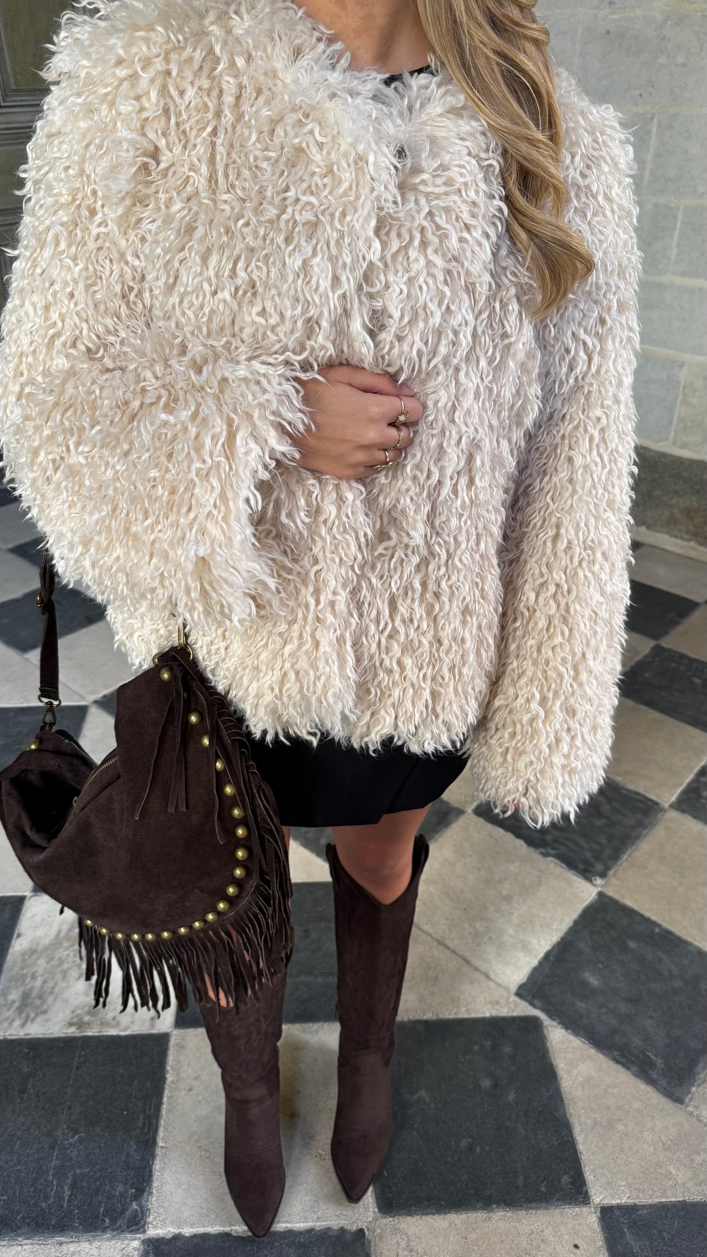 Veste fourrure beige AUREN