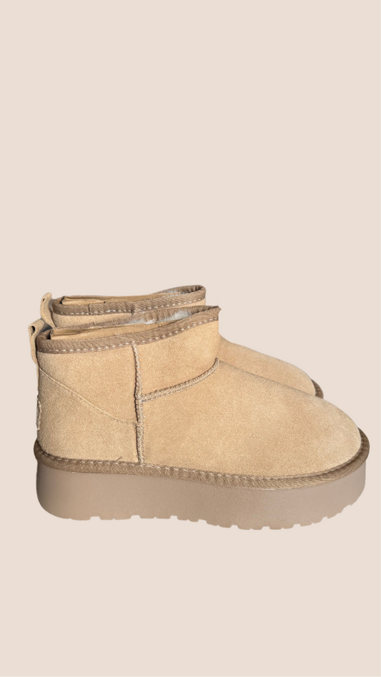 Boots cuir MAHONE beige