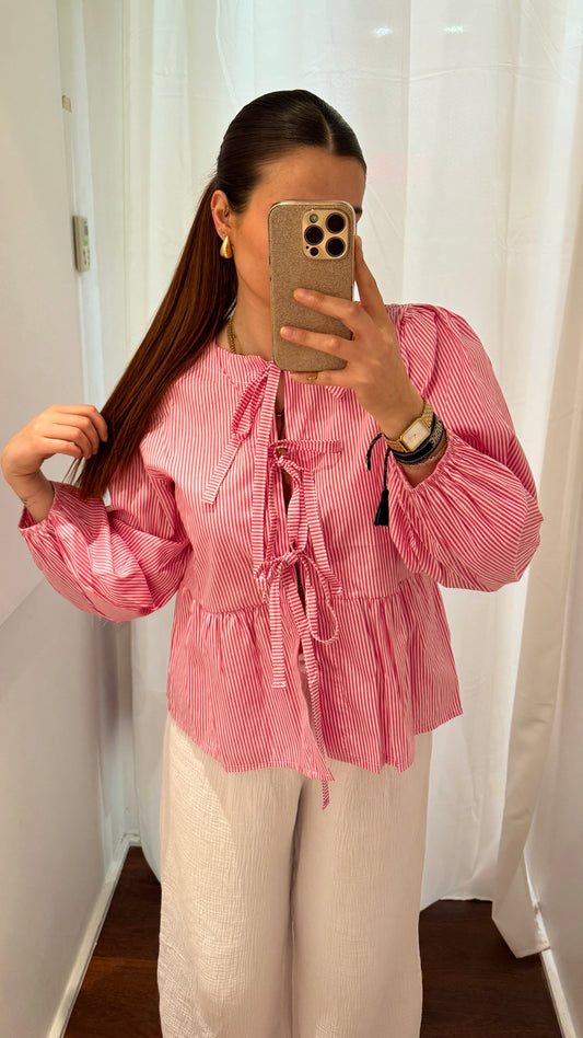 Blouse rayé rose OLYMPE 🇮🇹