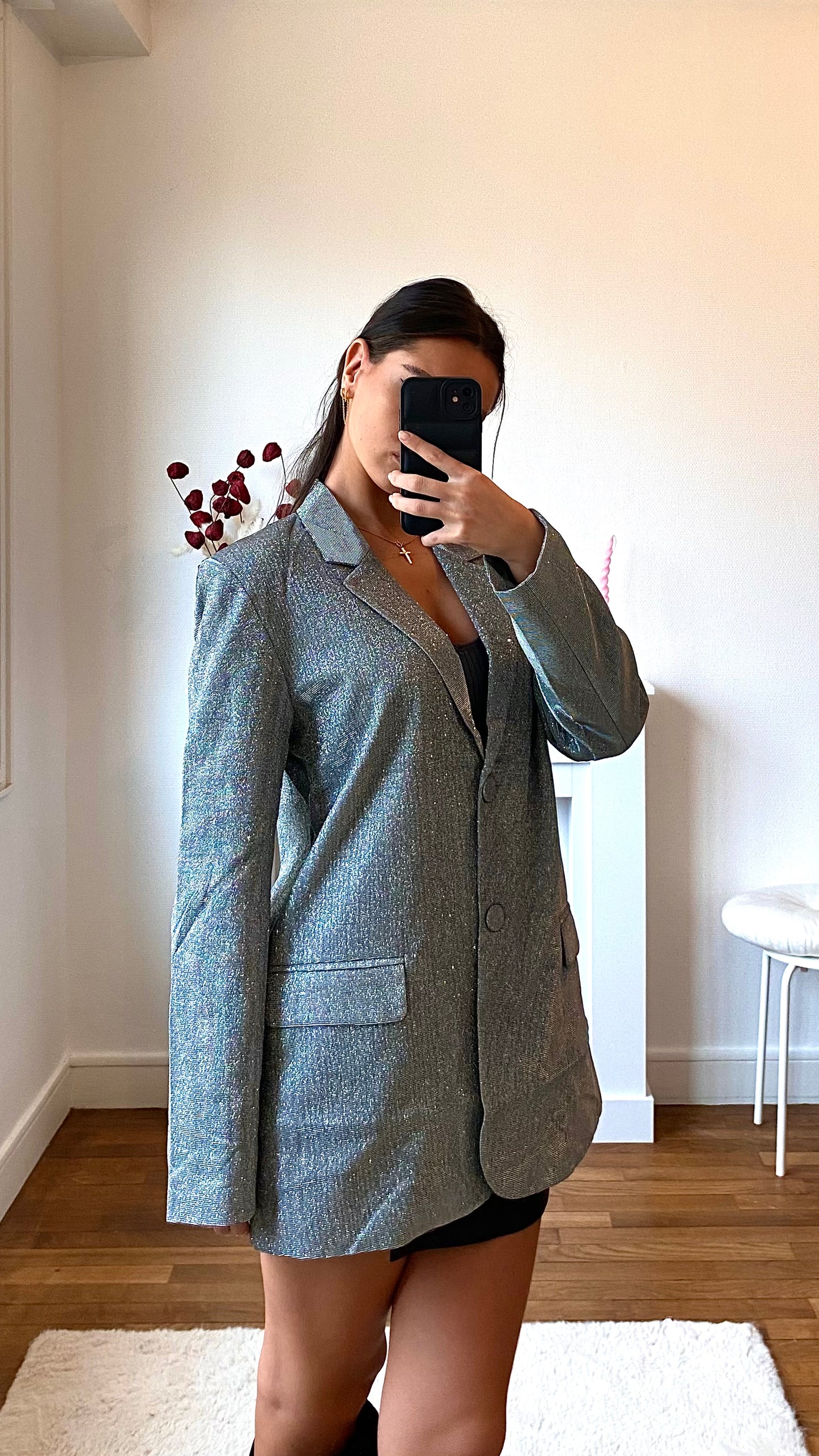 Blazer paillettes gris RIRI