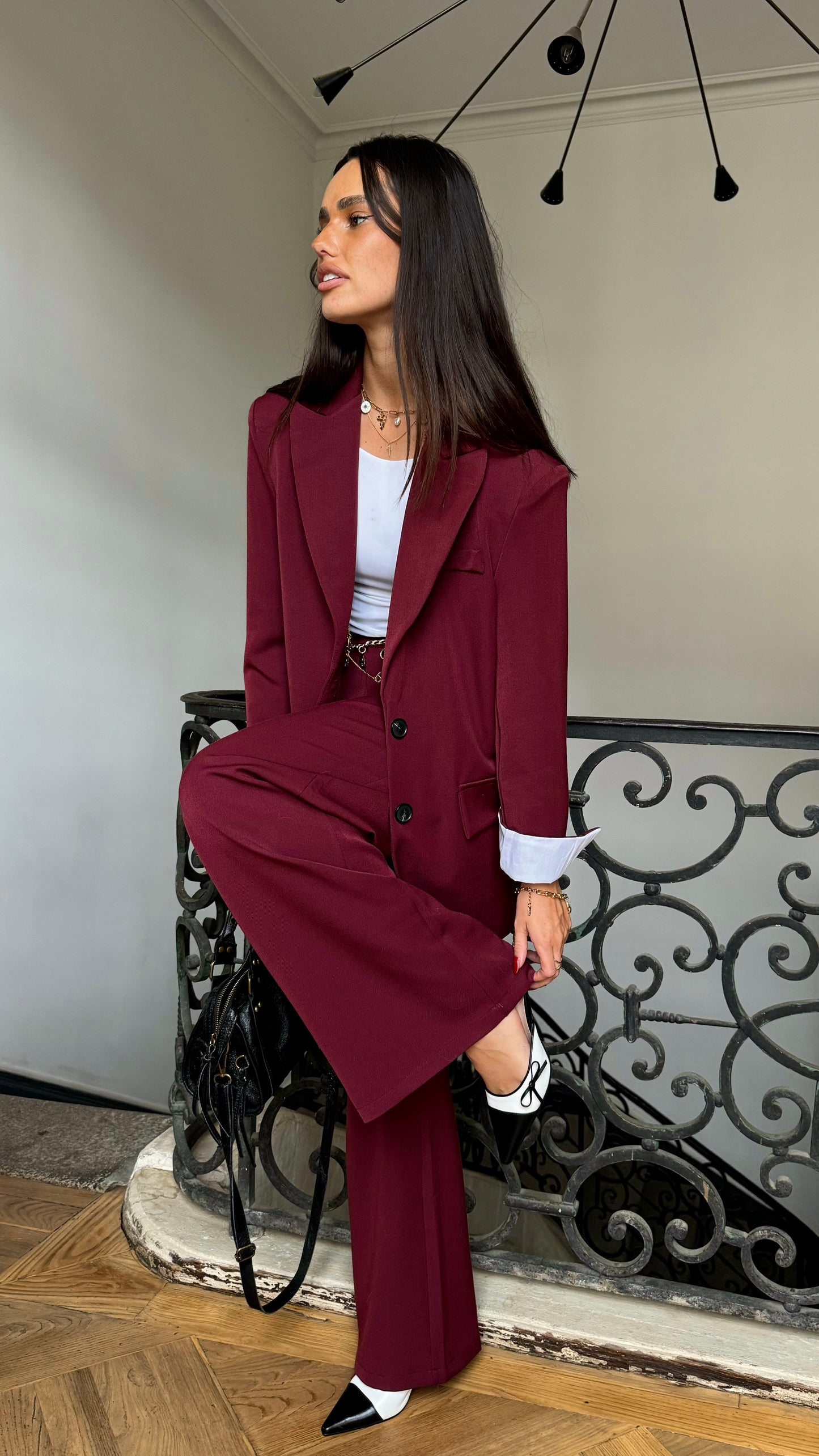 Pantalon tailleur BURGUNDY