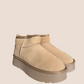 Boots cuir MAHONE beige