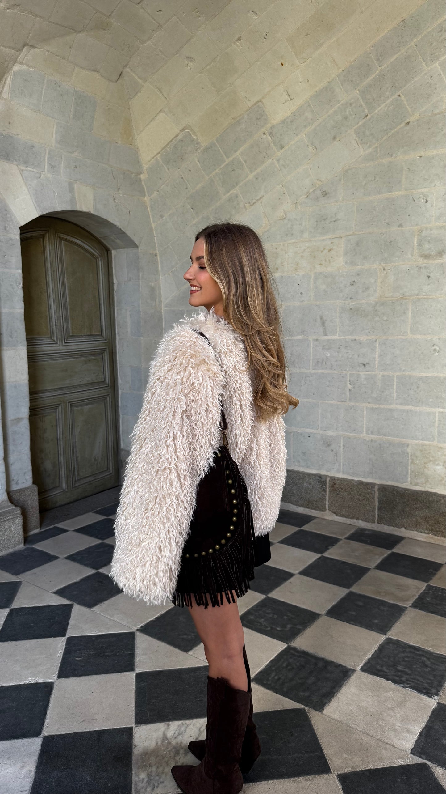 Veste fourrure beige AUREN