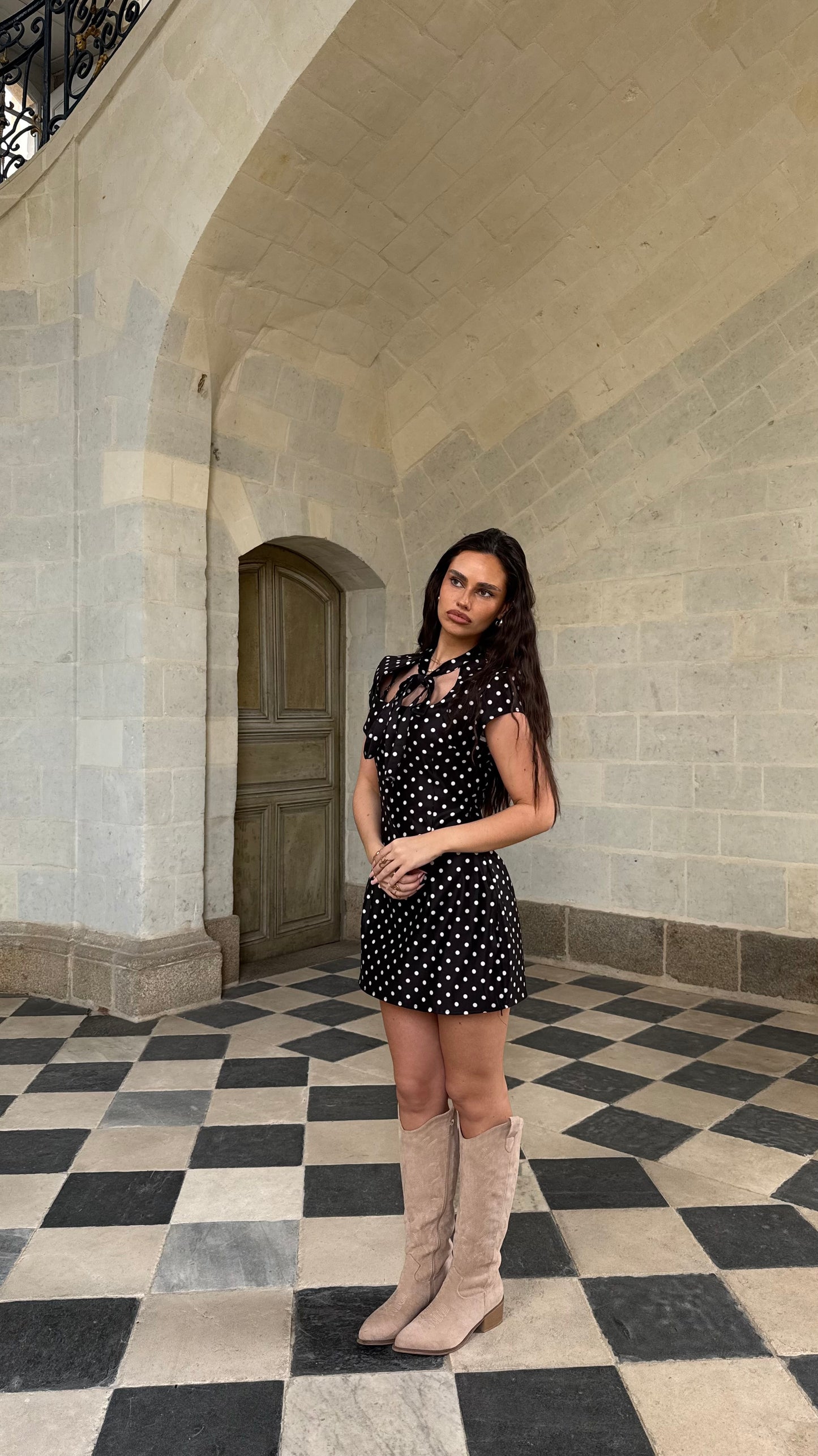 Robe à pois noire DAISY 🇮🇹