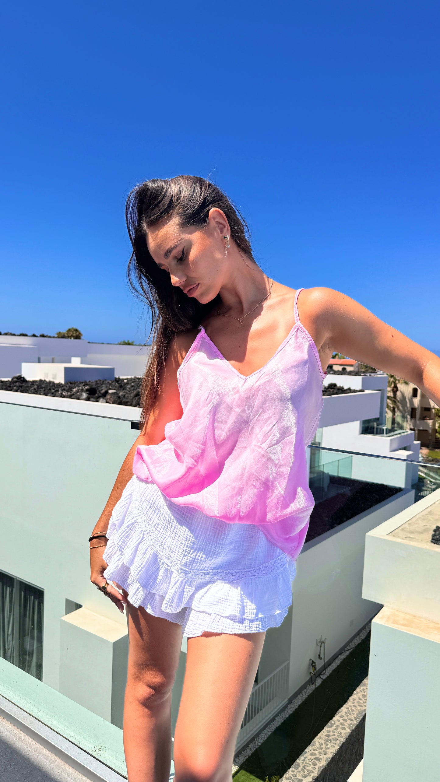 Top satin IBIZA rose clair 🇮🇹