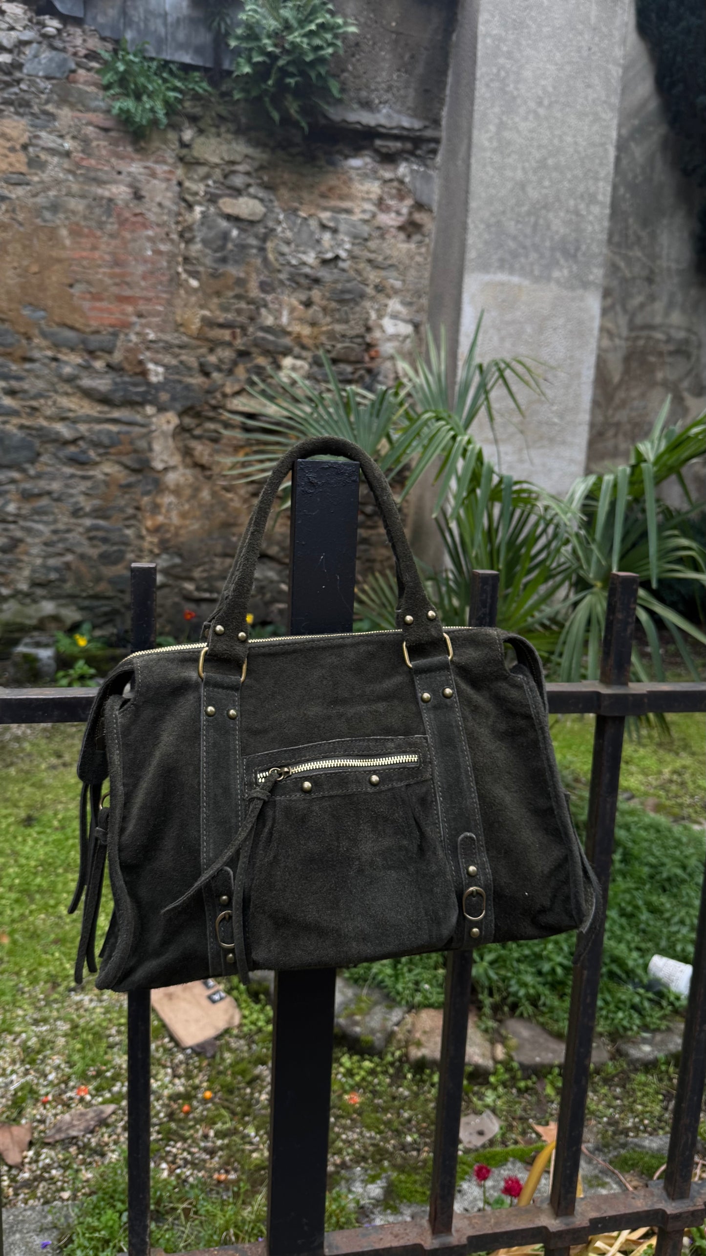 Sac DOLCE Oversize daim Kaki 🇮🇹