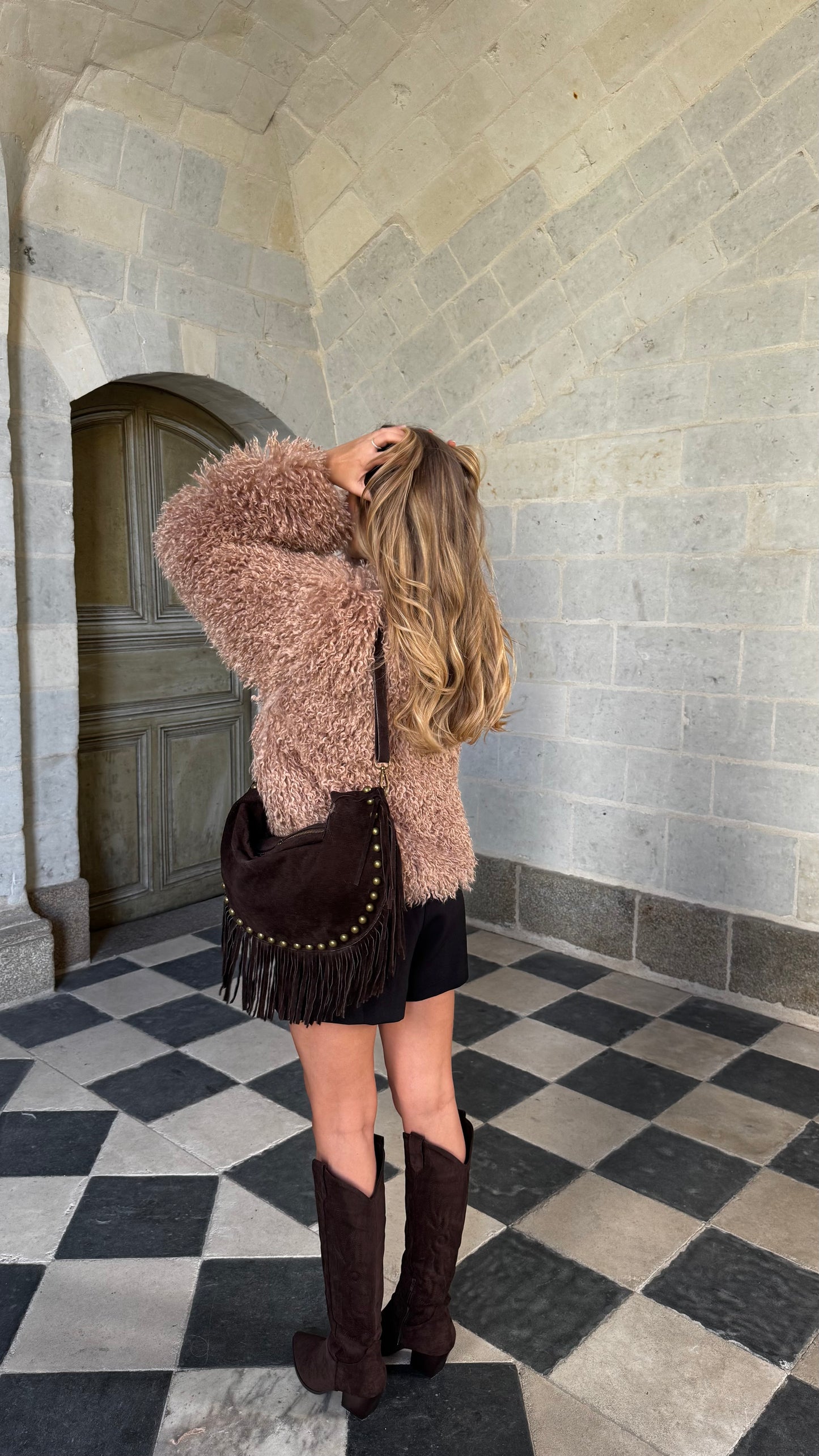 Veste fourrure Camel AUREN