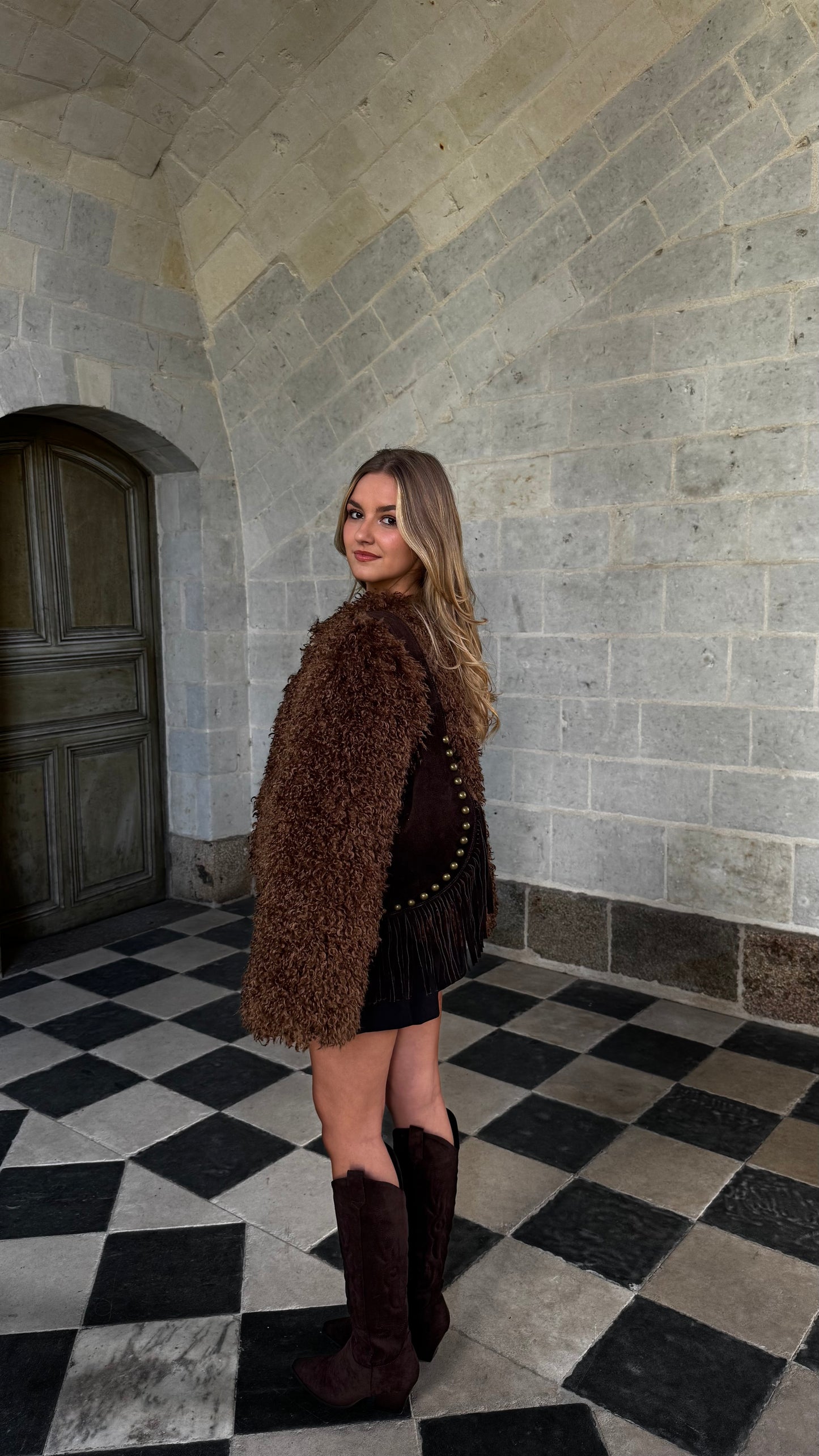 Veste fourrure marron AUREN