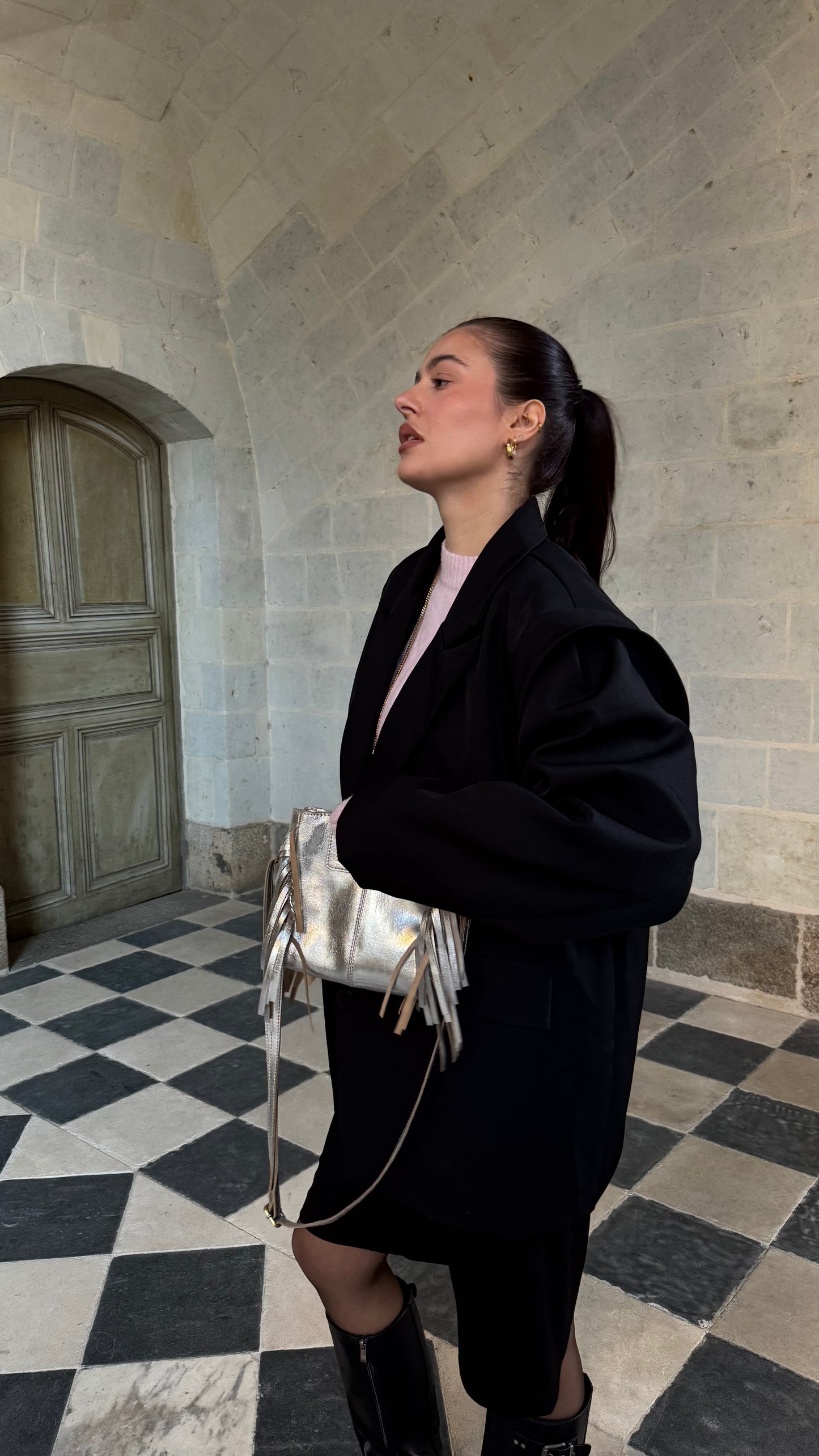 Sac AURA argenté métallique 🇮🇹