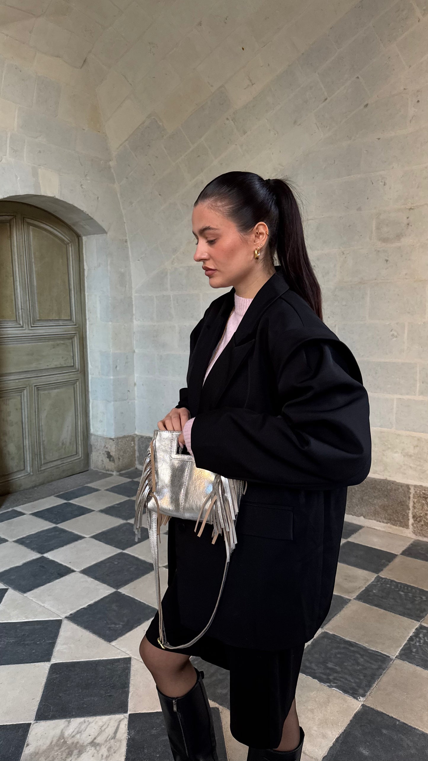 Sac AURA argenté métallique 🇮🇹