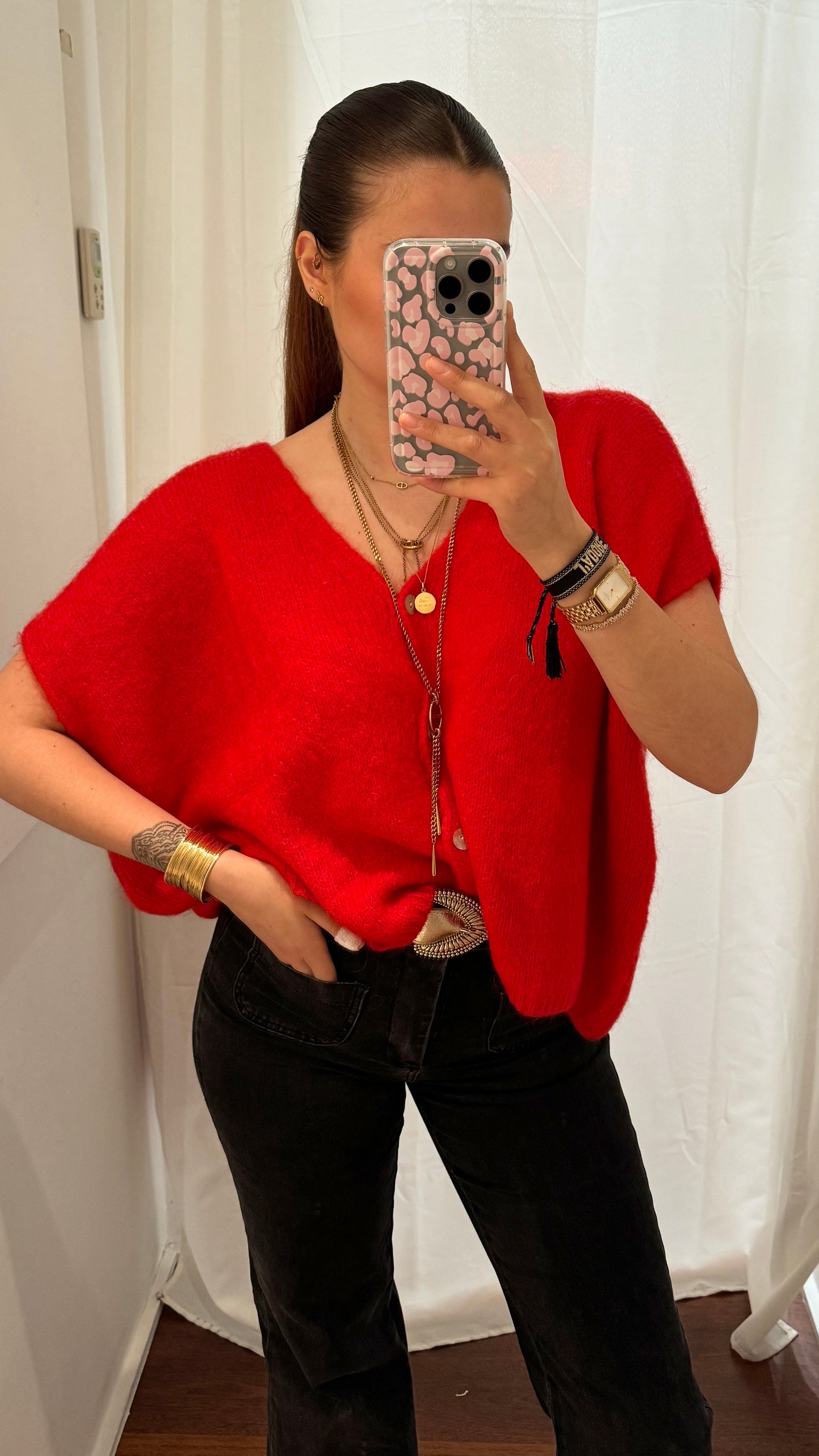 Cardigan SOHA rouge 🇮🇹