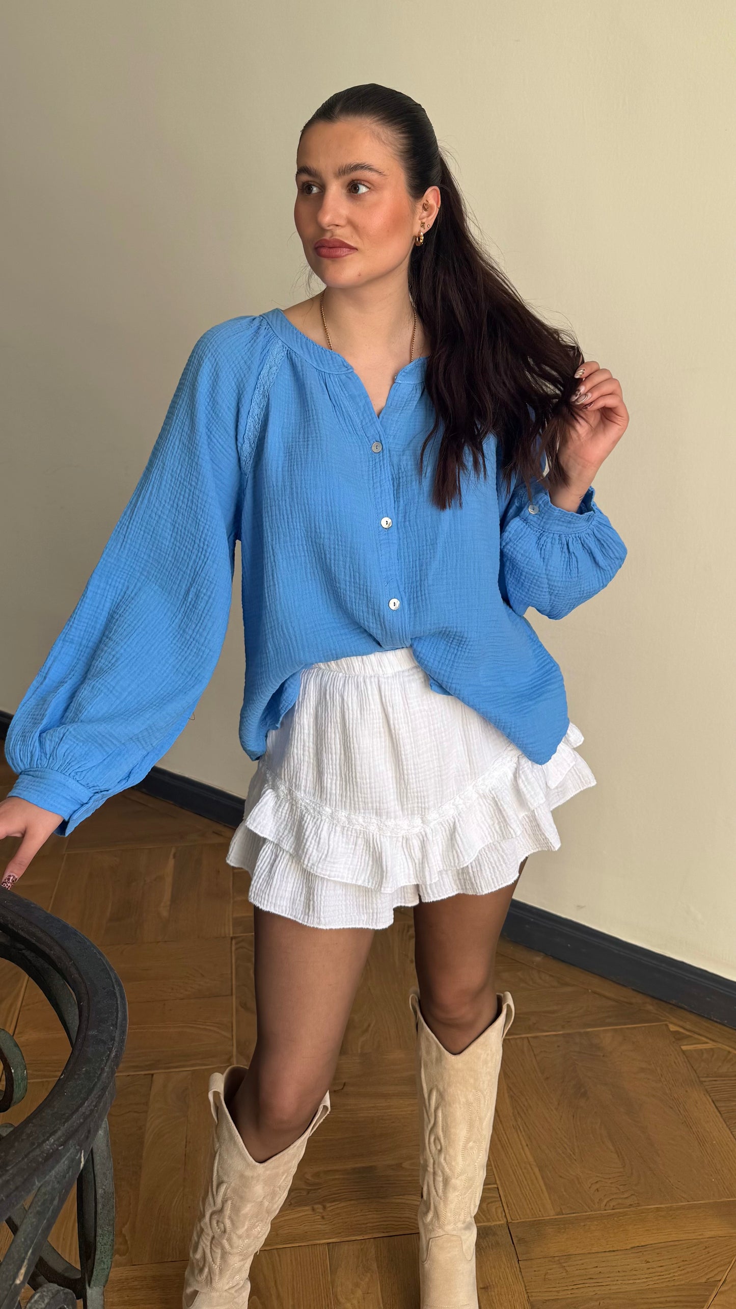 Chemise CREAMY Bleu clair 🇮🇹