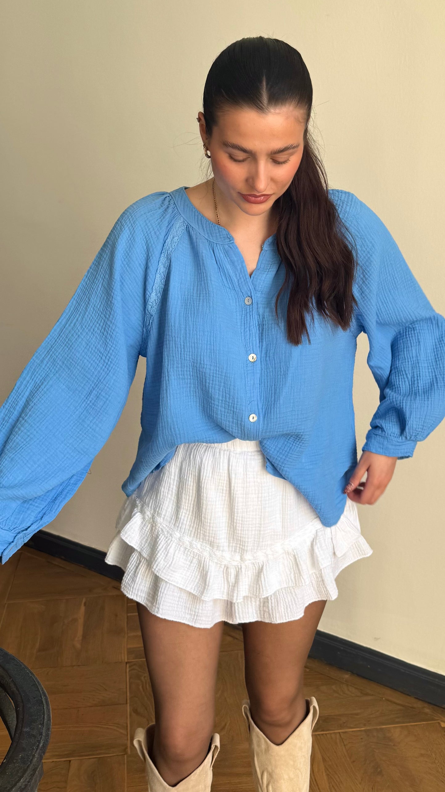 Chemise CREAMY Bleu clair 🇮🇹
