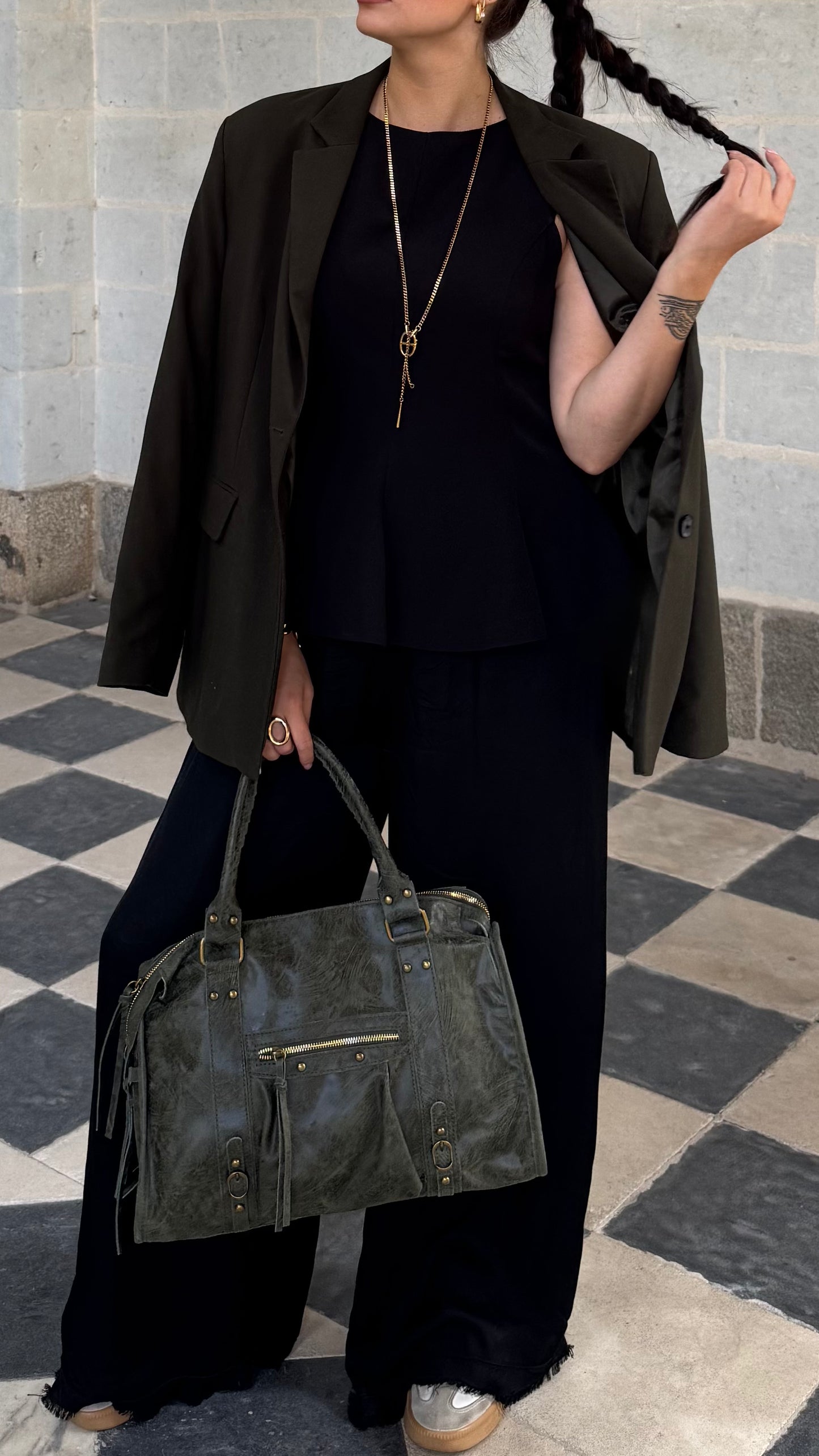 Sac DOLCE OVERSIZE vintage Kaki 🇮🇹