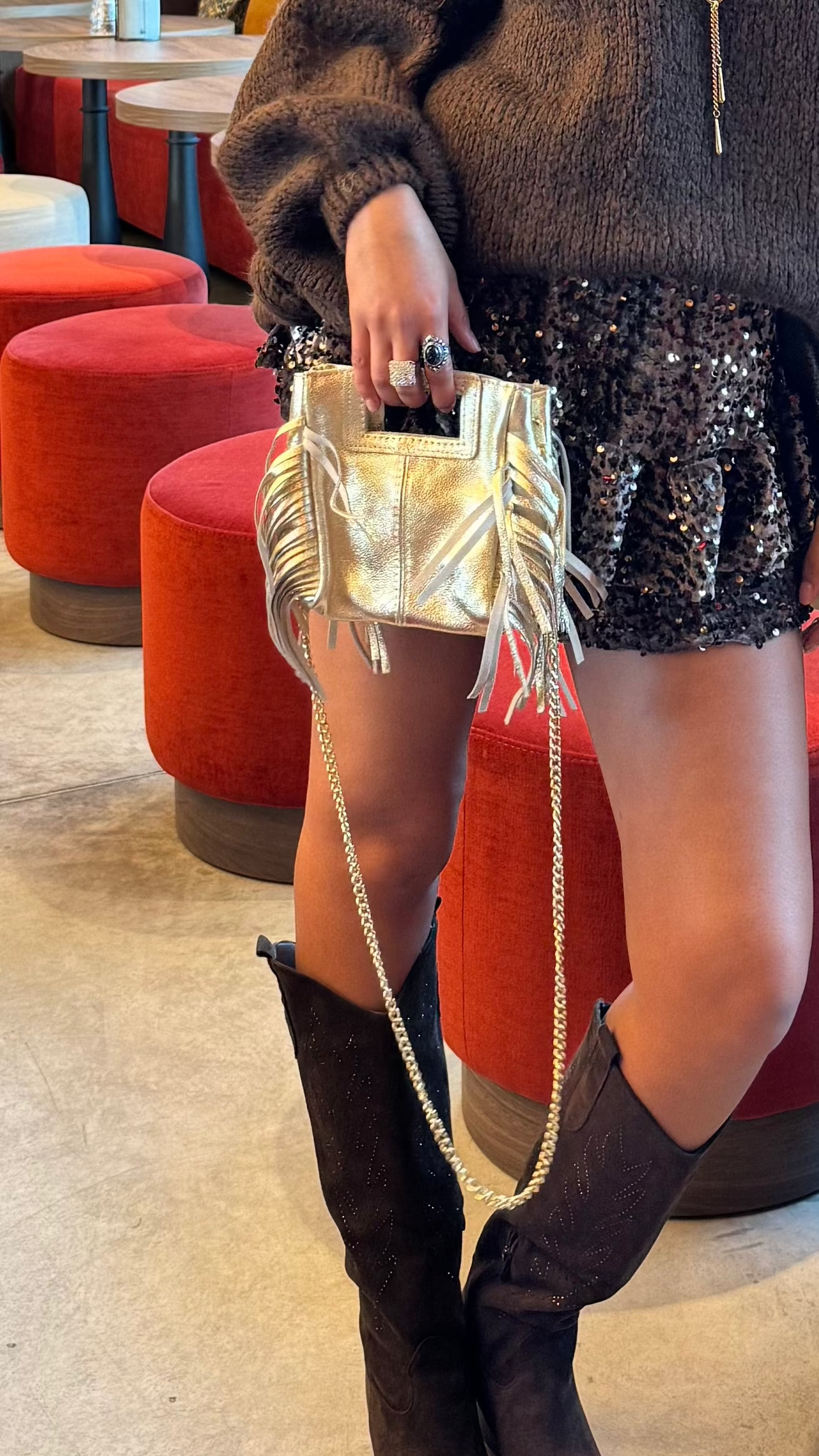 Sac à main AURA Doré🇮🇹