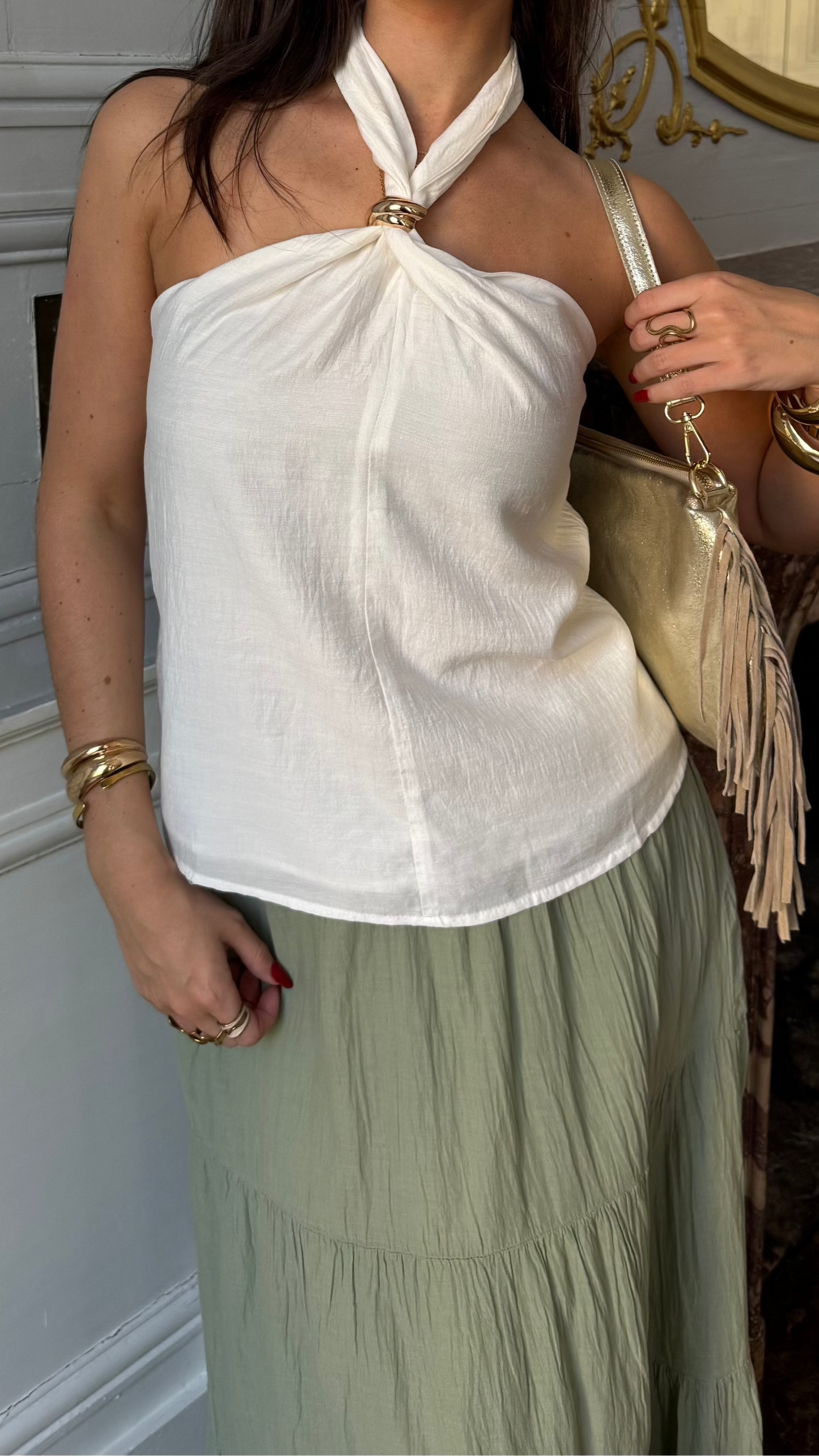 Top BIJOUX Blanc