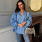 Blouse à broderie SHANA Bleu 🇮🇹